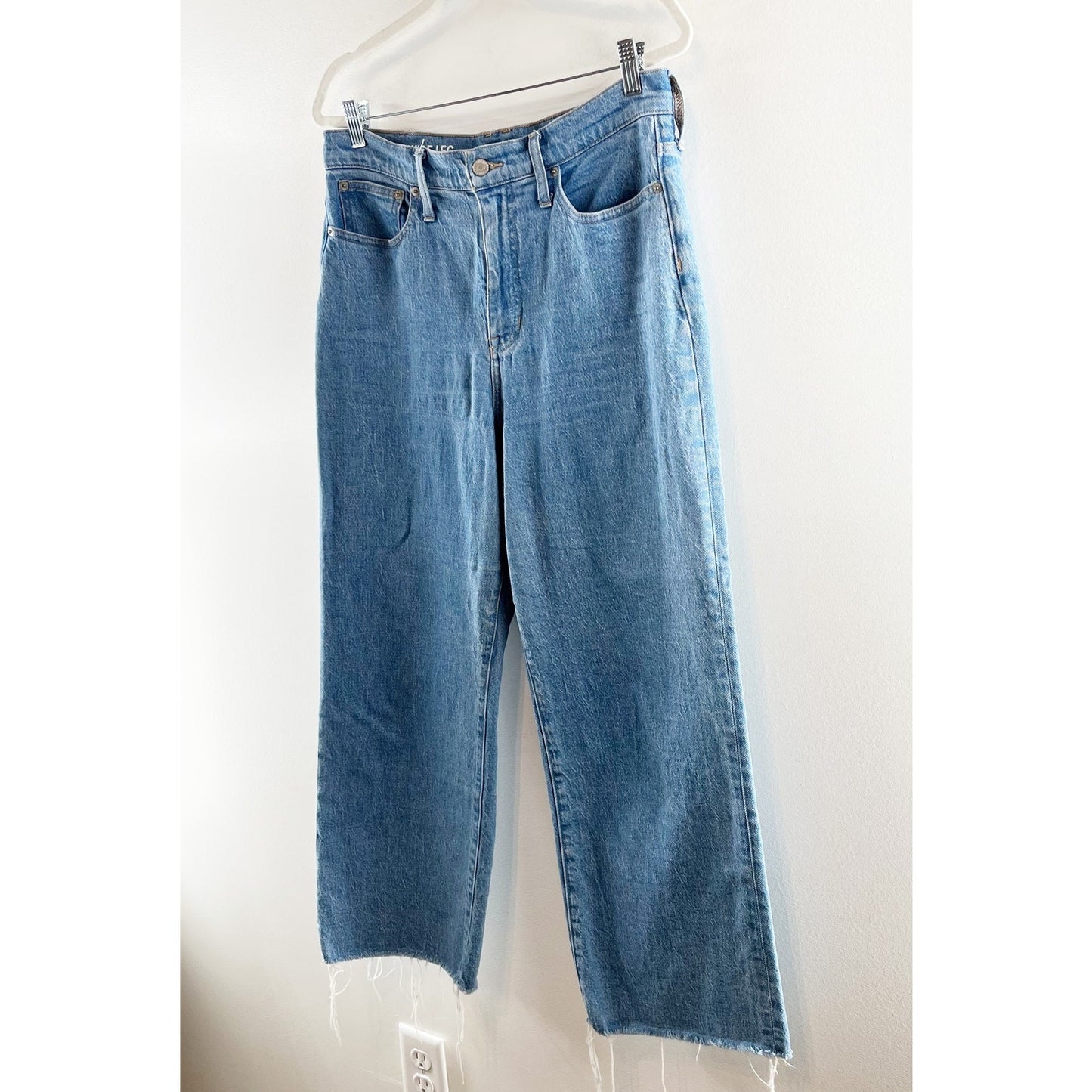 J. Crew Slim High Rise Wide Leg Jeans Light Indigo Wash Blue 30 / 10