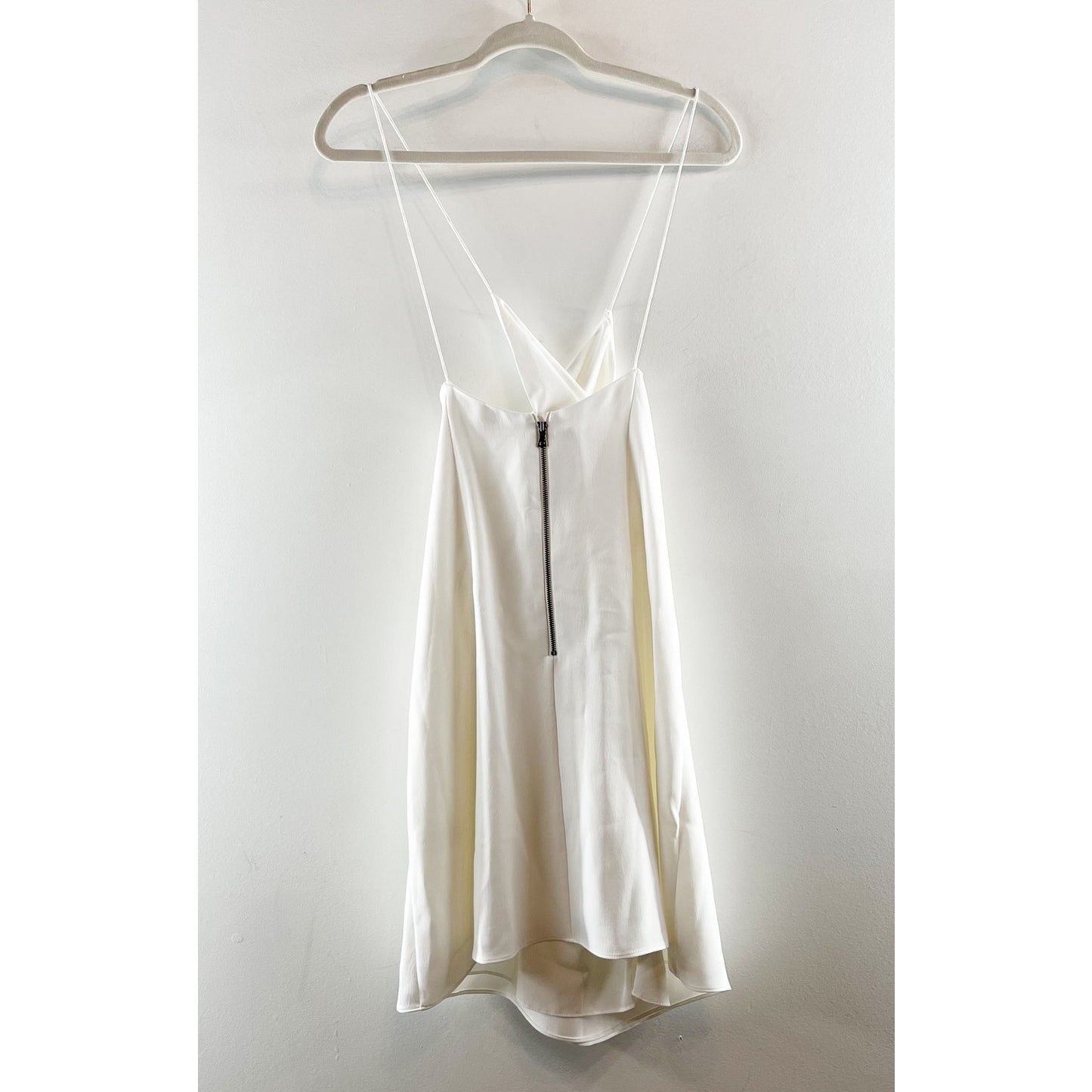 Alice + Olivia Katie Sleeveless Crossback Strap Wrap Mini Dress White 10