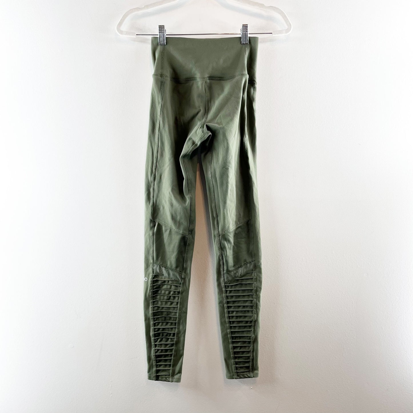 Alo Yoga Pull On High-Waisted Moto Leggings Jungle Green XS