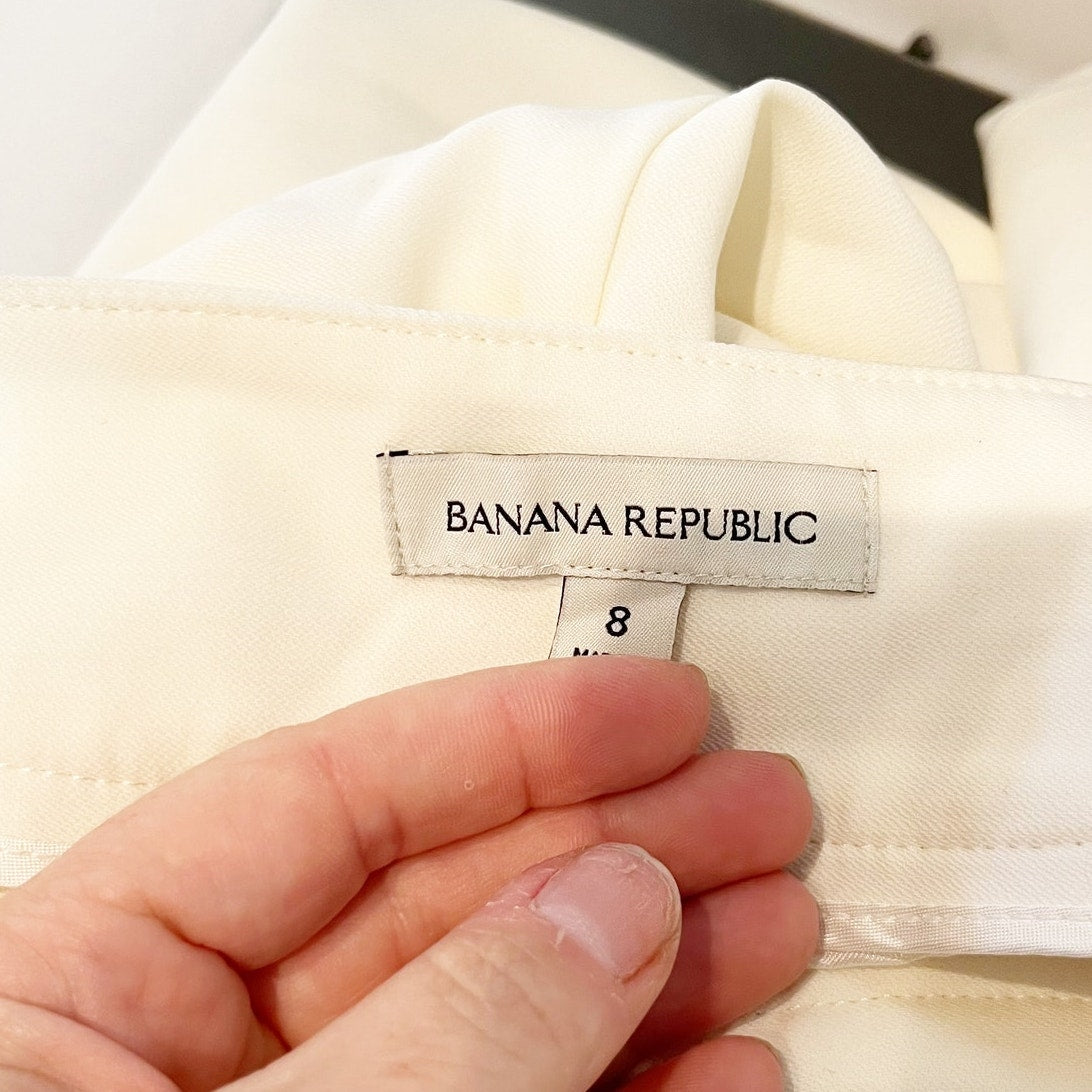 Banana Republic Heritage Explorer High Rise Italian Wool Dress Pants Cream 8