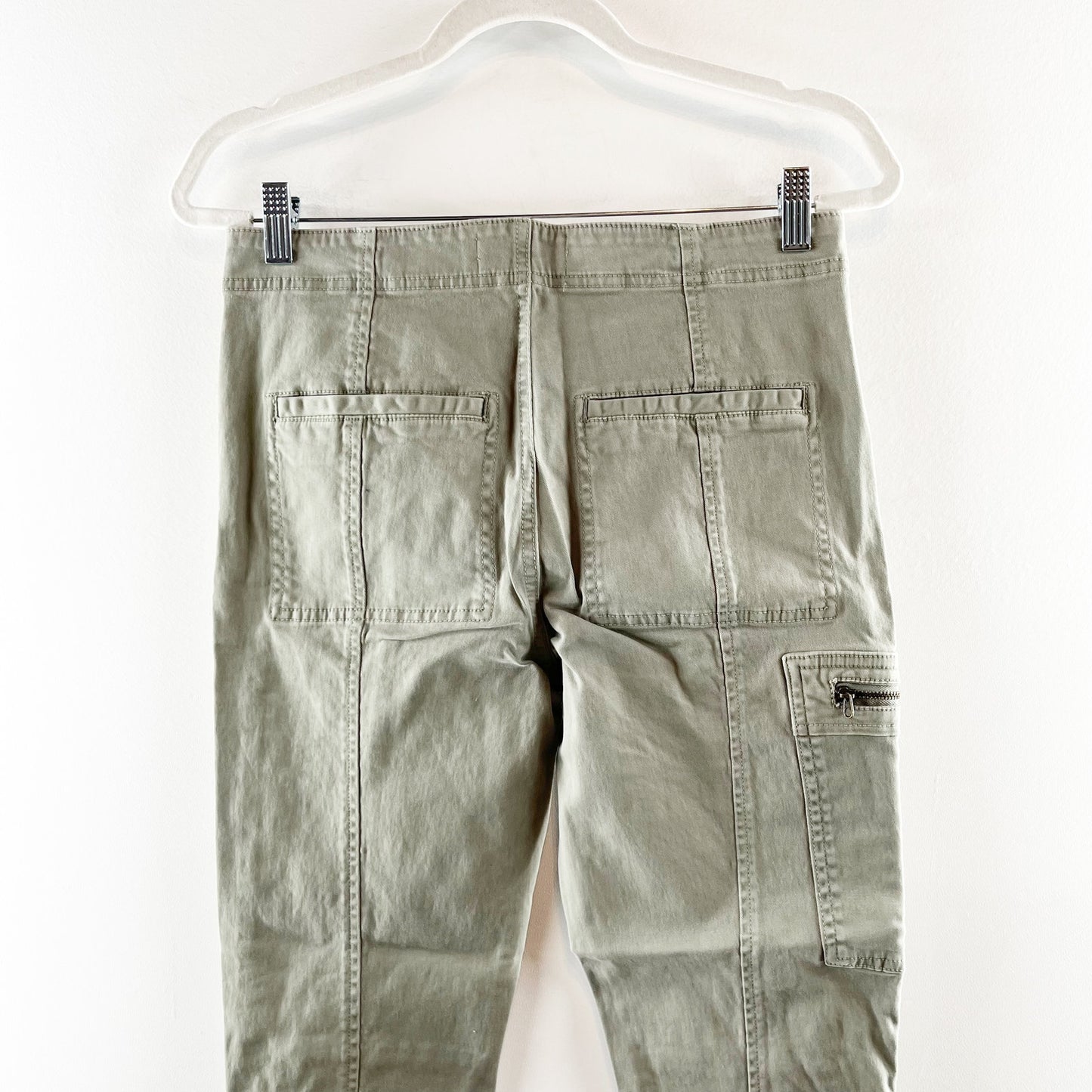 Anthropologie Slim Ankle High Rise Cargo Utility Pants Green 28