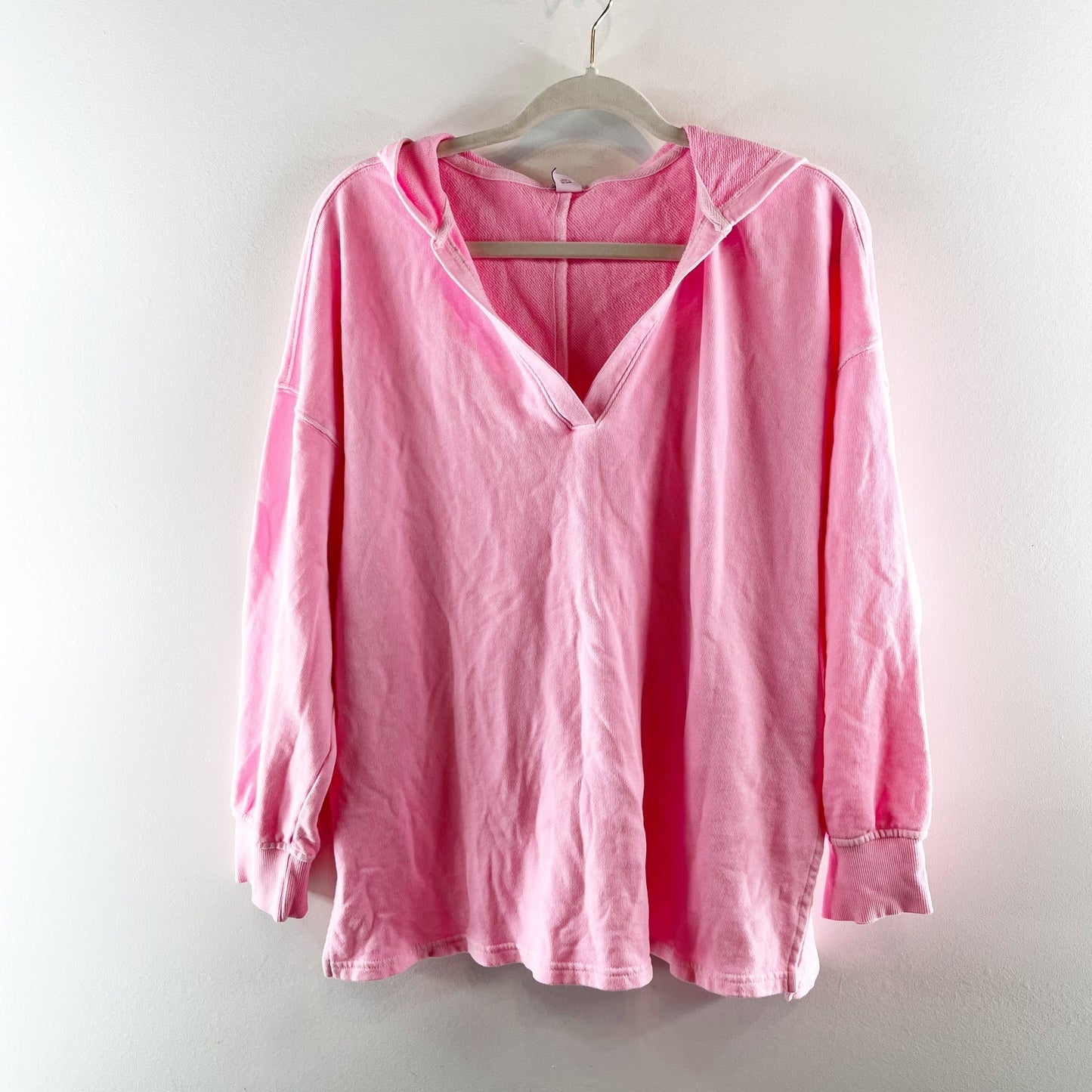 Old Navy Oversized French Terry Hooded Sweatshirt Neon Pink Small
