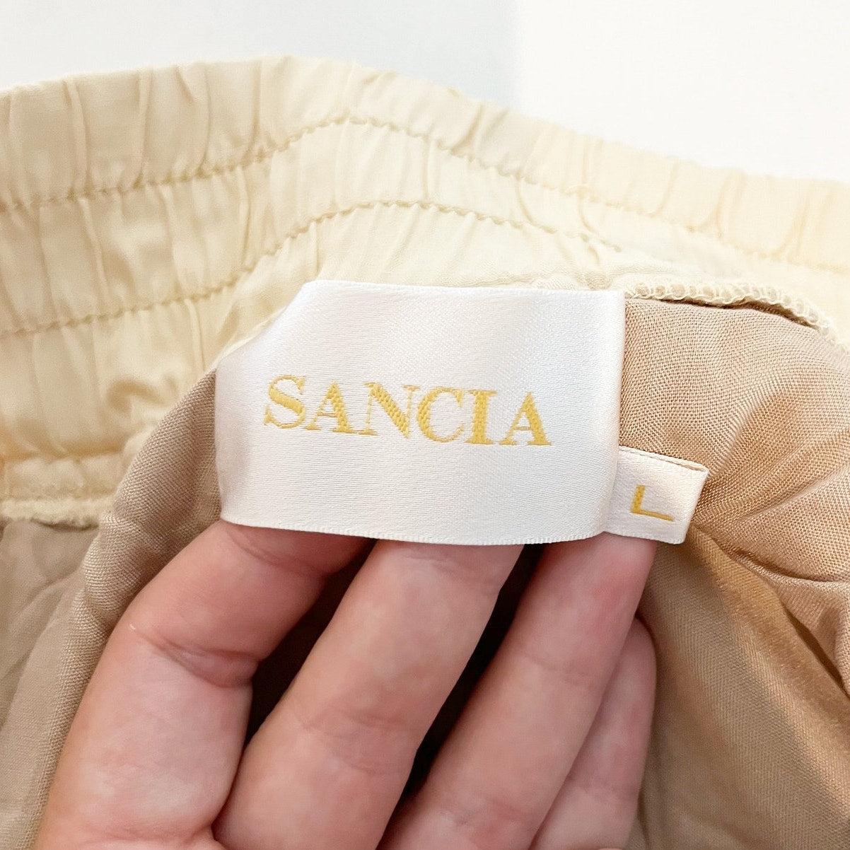 Sancia by Anthropologie The Hanne Pull On High Waisted Lounge Shorts Cream Large