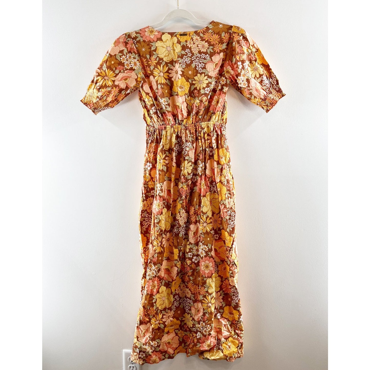 BILLABONG x The Salty Blonde Hello There Puff Sleeve Seersucker Maxi Dress XS