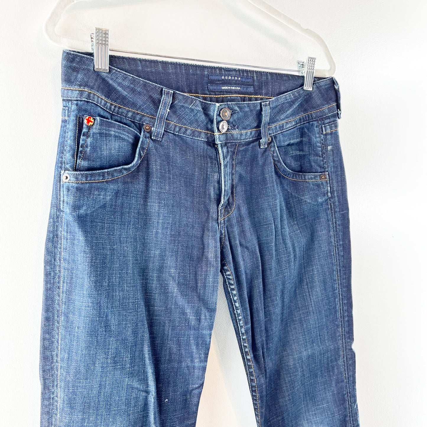 Hudson Double Button Front Denim Mid Rise Bootcut Jeans Blue 30 / 10