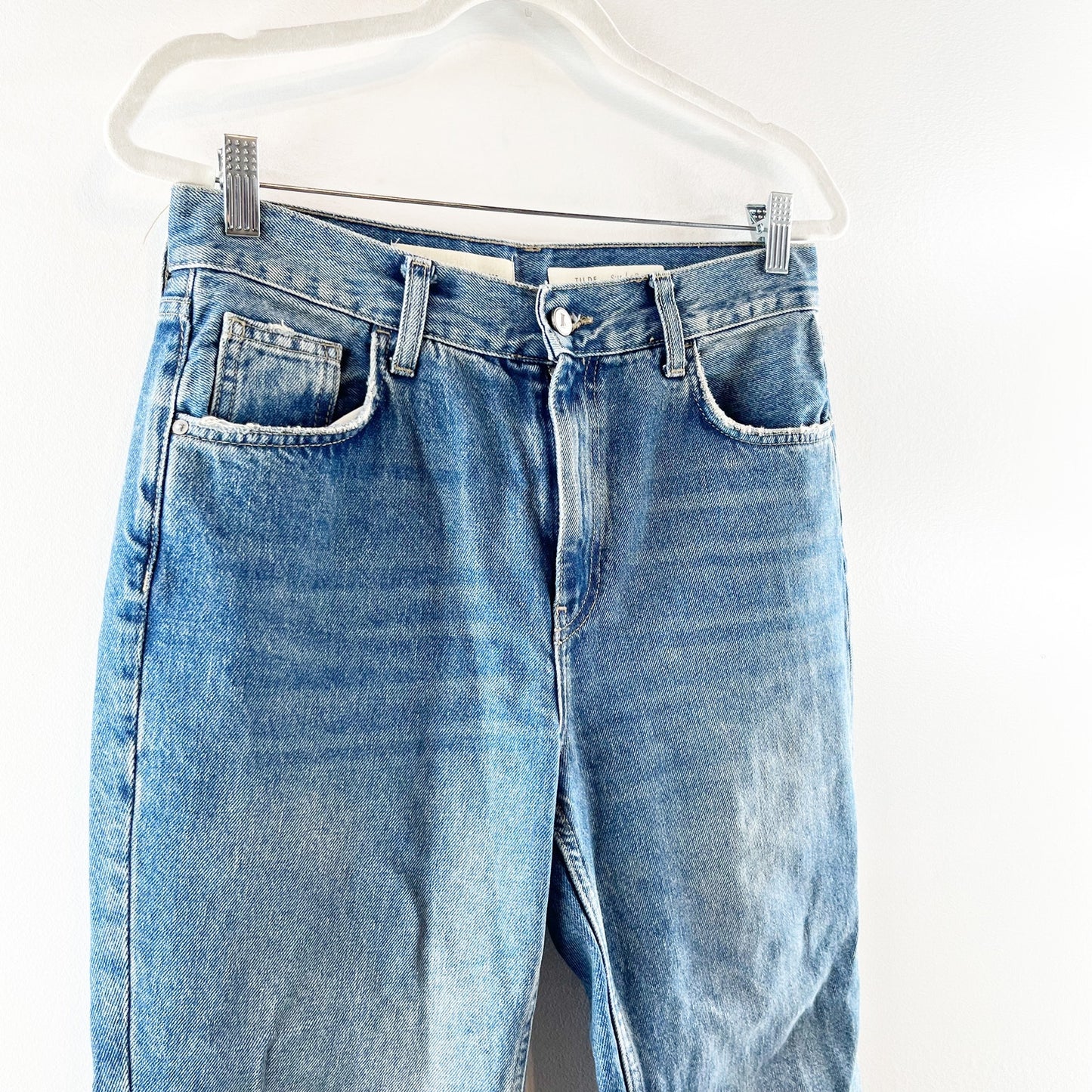 Pilcro and The Letterpress High Rise Tilde Slim Boyfriend Jeans Blue 28 / 6