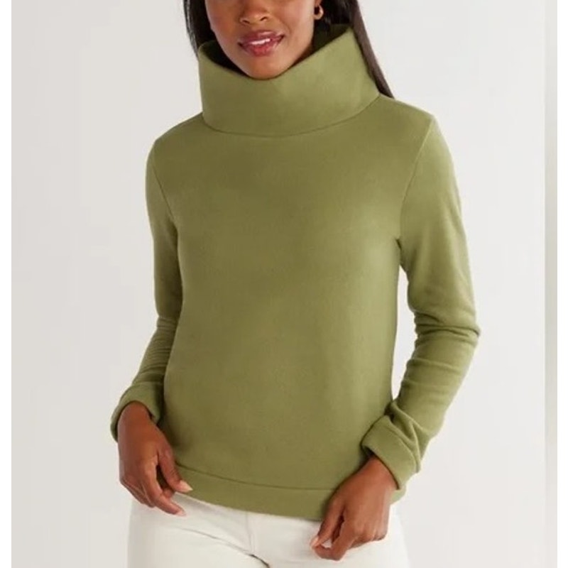 Dudley Stephens Cobble Hill Turtleneck Long Sleeve Fleece Pullover Army Green M
