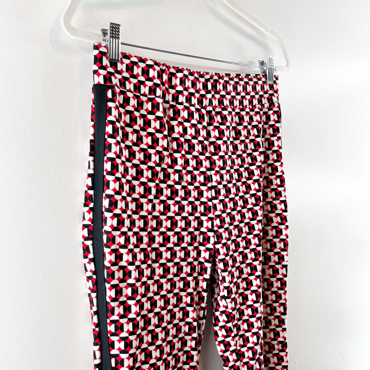 Maeve Anthropologie Pull On Bootcut Printed Pants Red Black Small