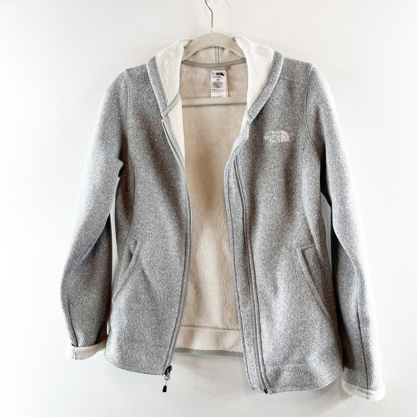 The North Face Banderitas Long Sleeve Full Zip Fleece Jacket Gray Small