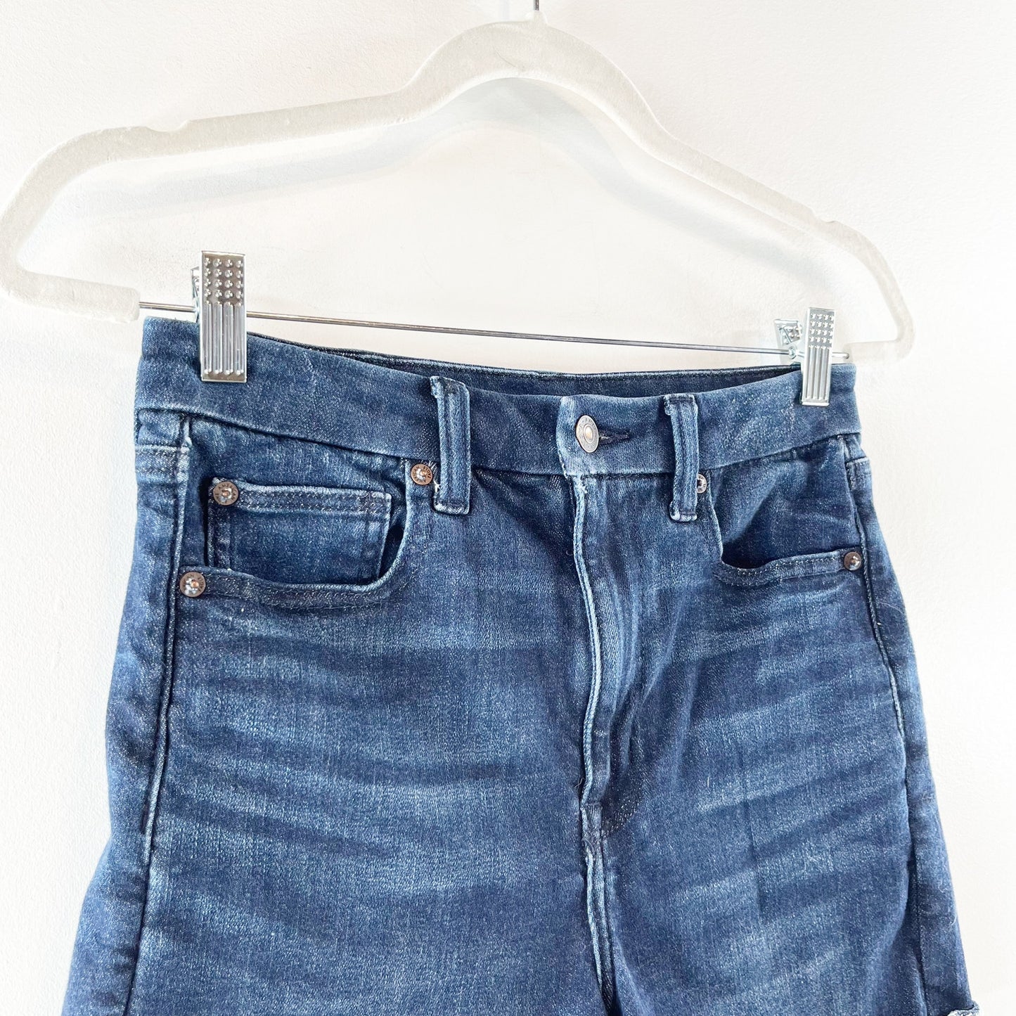 American Eagle Outfitters Ne(x)t Level Stretch Curvy Super Hi Rise Short Blue 6