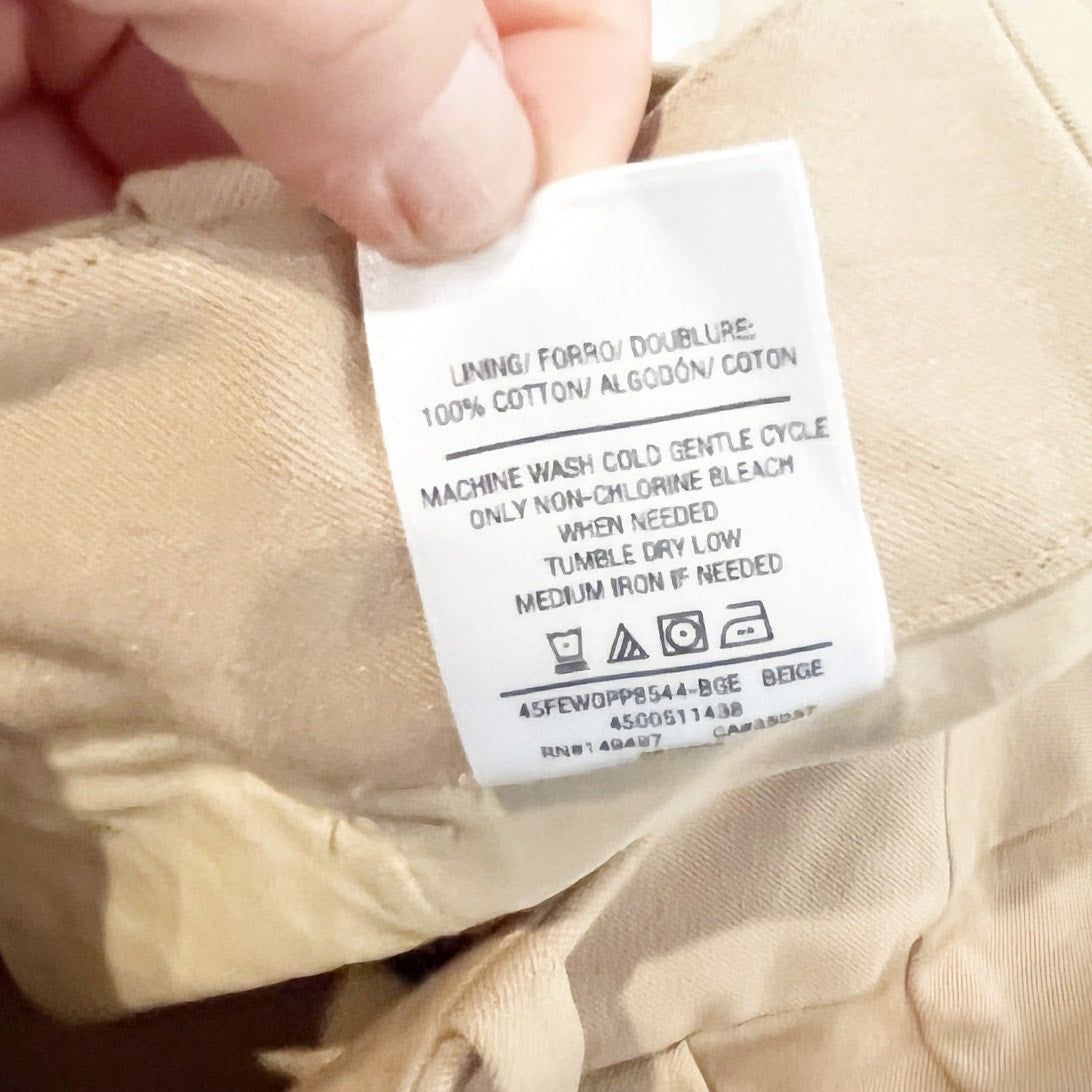 Favorite Daughter High Rise Pleated Wide Leg Trouser Pants Tan Beige 10