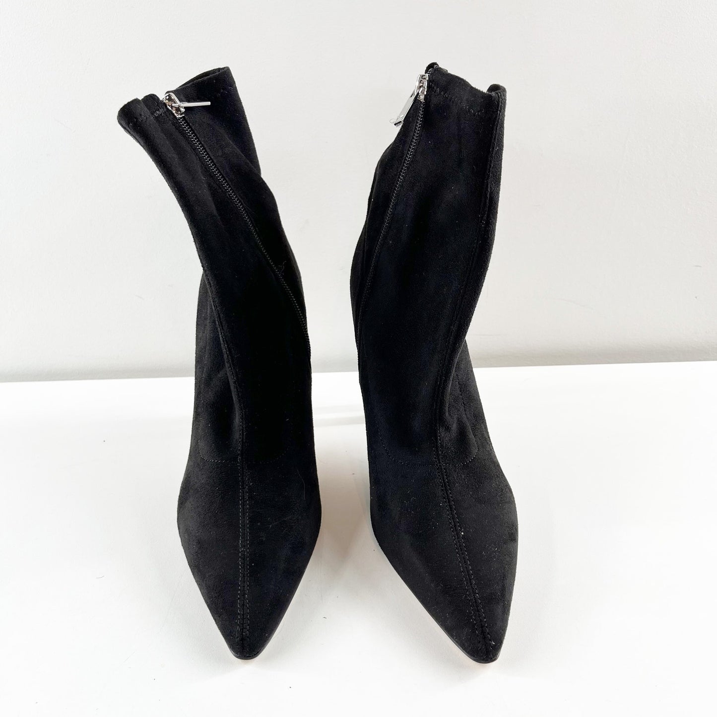 Marc Fisher Kellen Pointed Toe Suede Sock Ankle Boots Booties Black 7.5