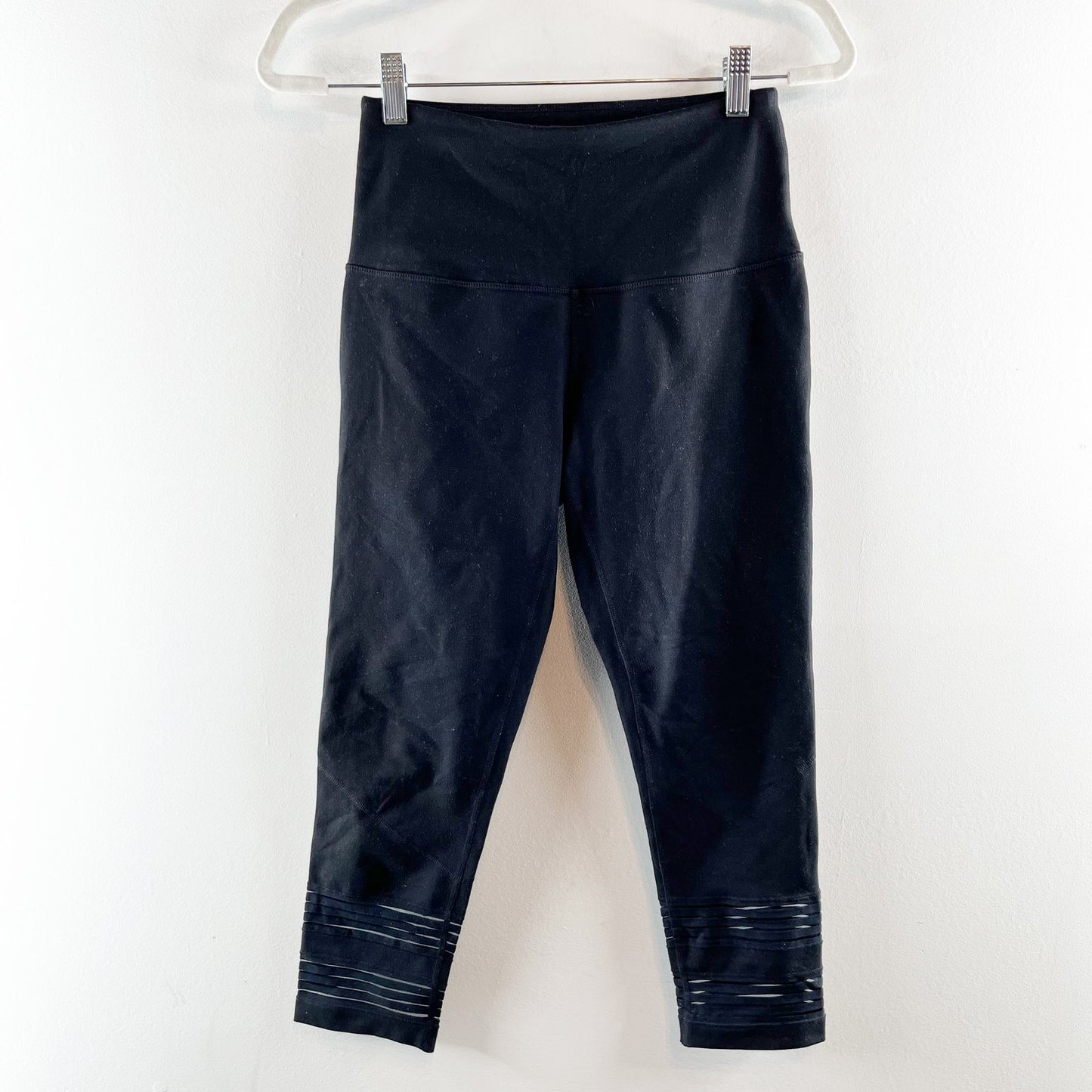 Zella High Rise Mesh Cropped Black Leggings Small