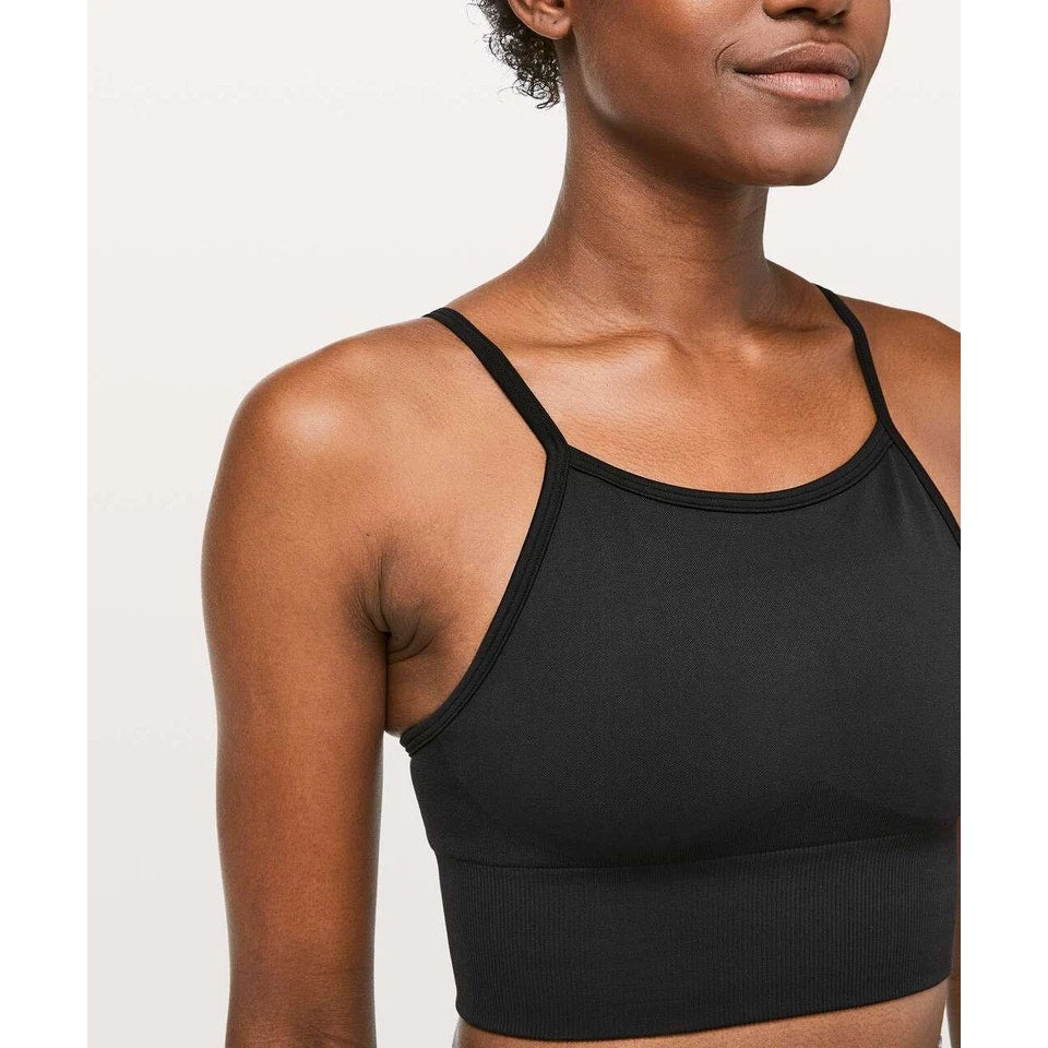 Lululemon Athletica Ebb To Street Crossback Strap Long Line Bra Black Medium