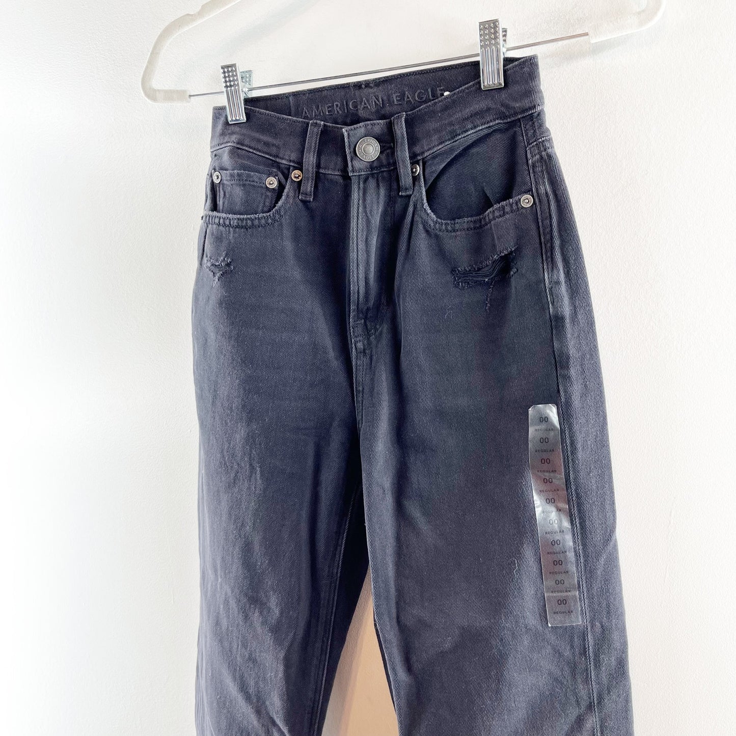 American Eagle Highest Rise 90's Boyfriend Straight Leg Jeans Black 00