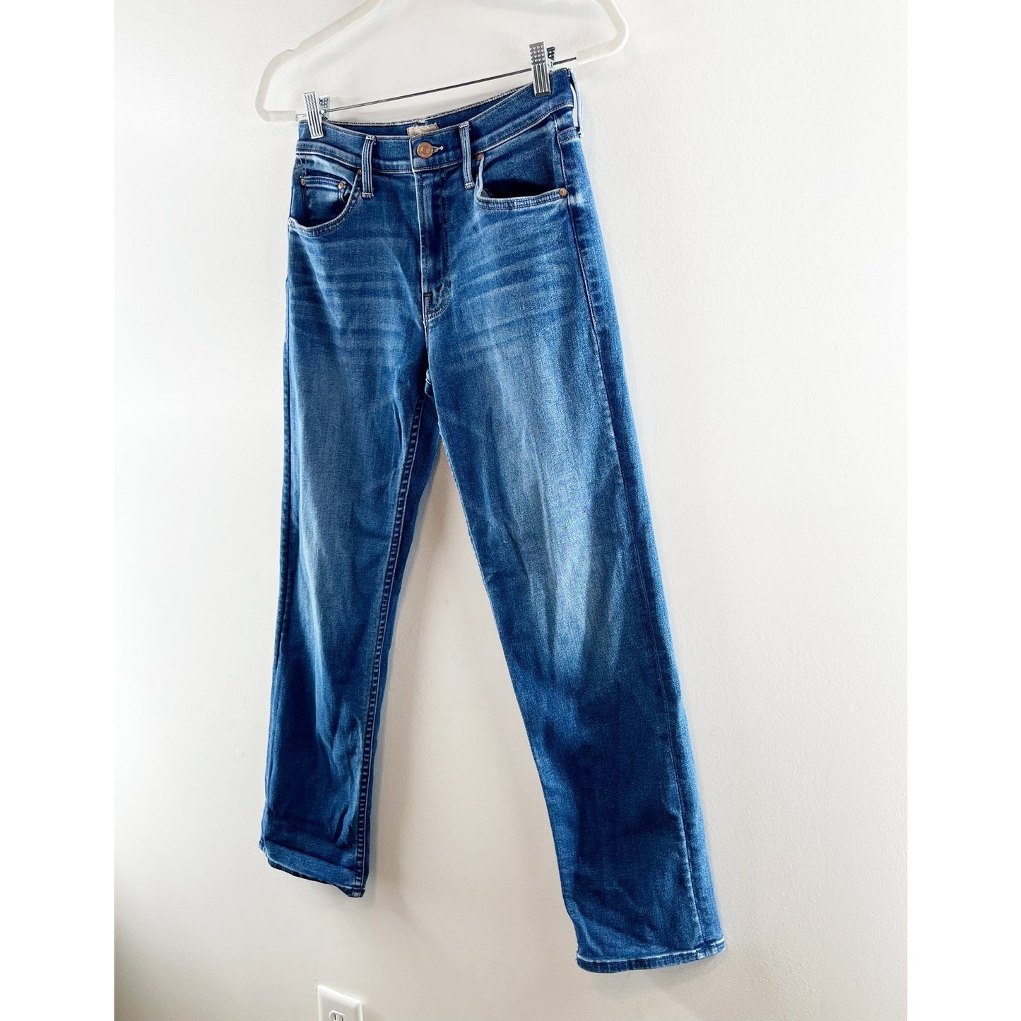 Mother The Smarty Pants Flood Mid Rise Straight Leg Jeans Connect The Dots 26