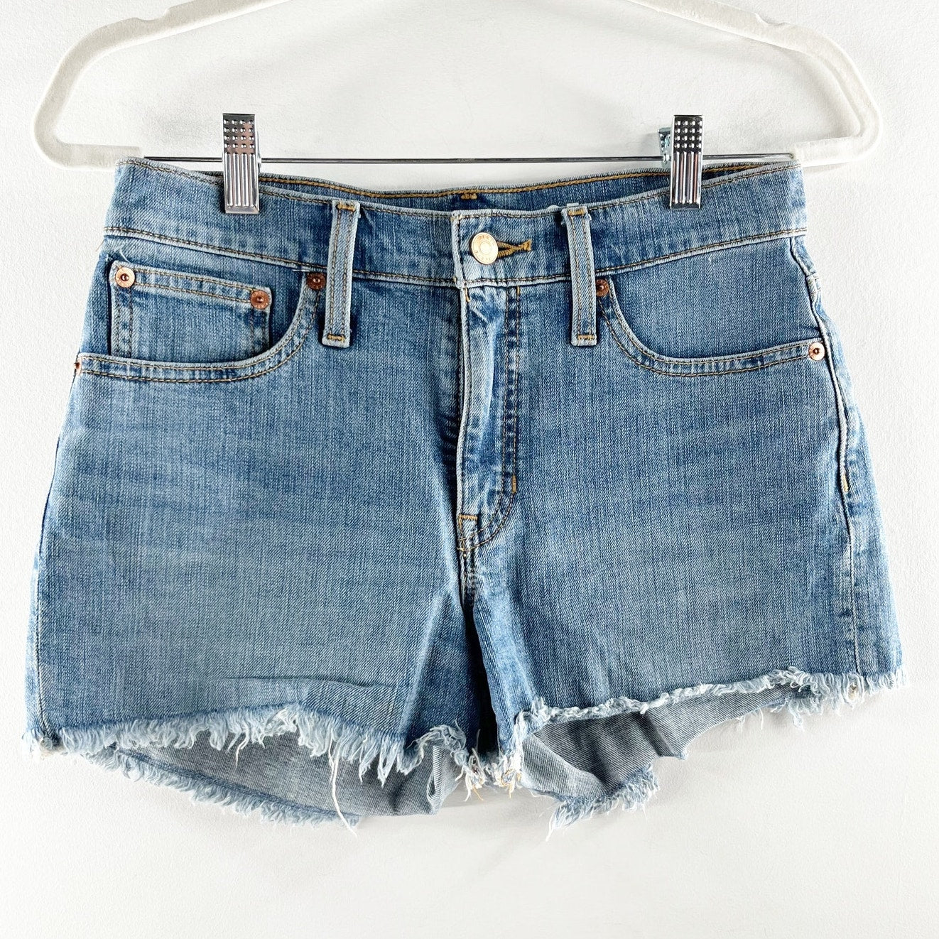 J. Crew Mid Rise Cutoff Jean Shorts Blue 25 / 0