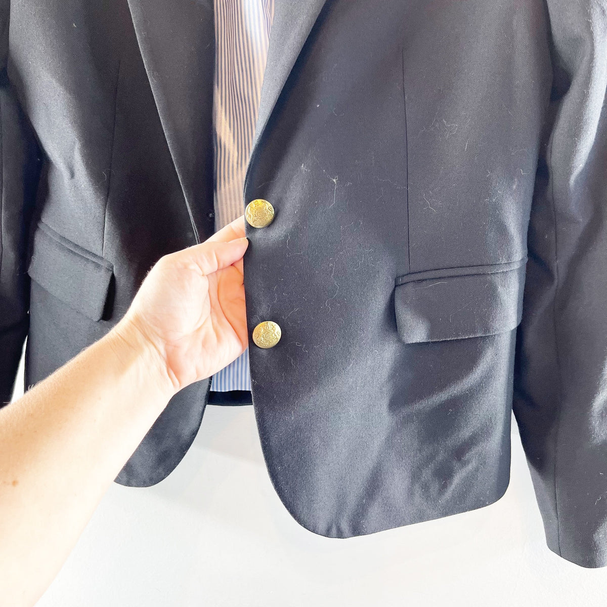 J. Crew Schoolboy Wool Blend Double Button Blazer Jacket Black 8
