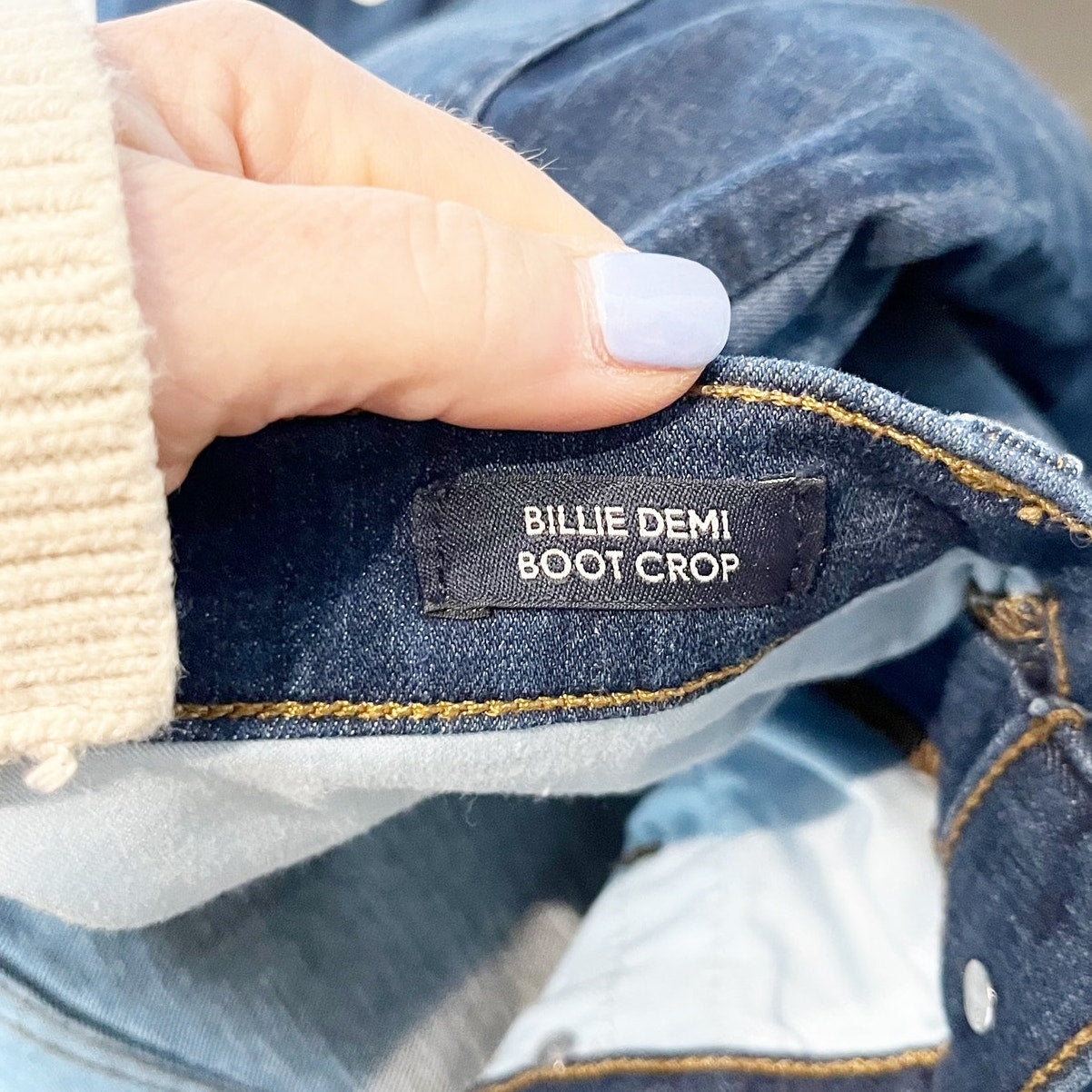 J. Crew Mid Rise Billie Demi Boot Crop Raw Hem Jeans Blue 32 / 14
