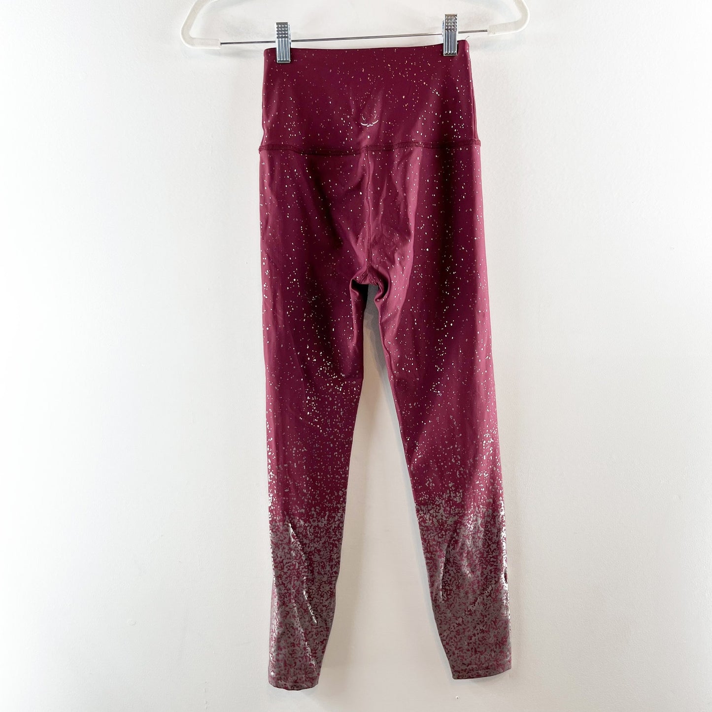 Beyond Yoga Alloy Ombre Speckled Metallic High Rise Leggings Maroon Red Small