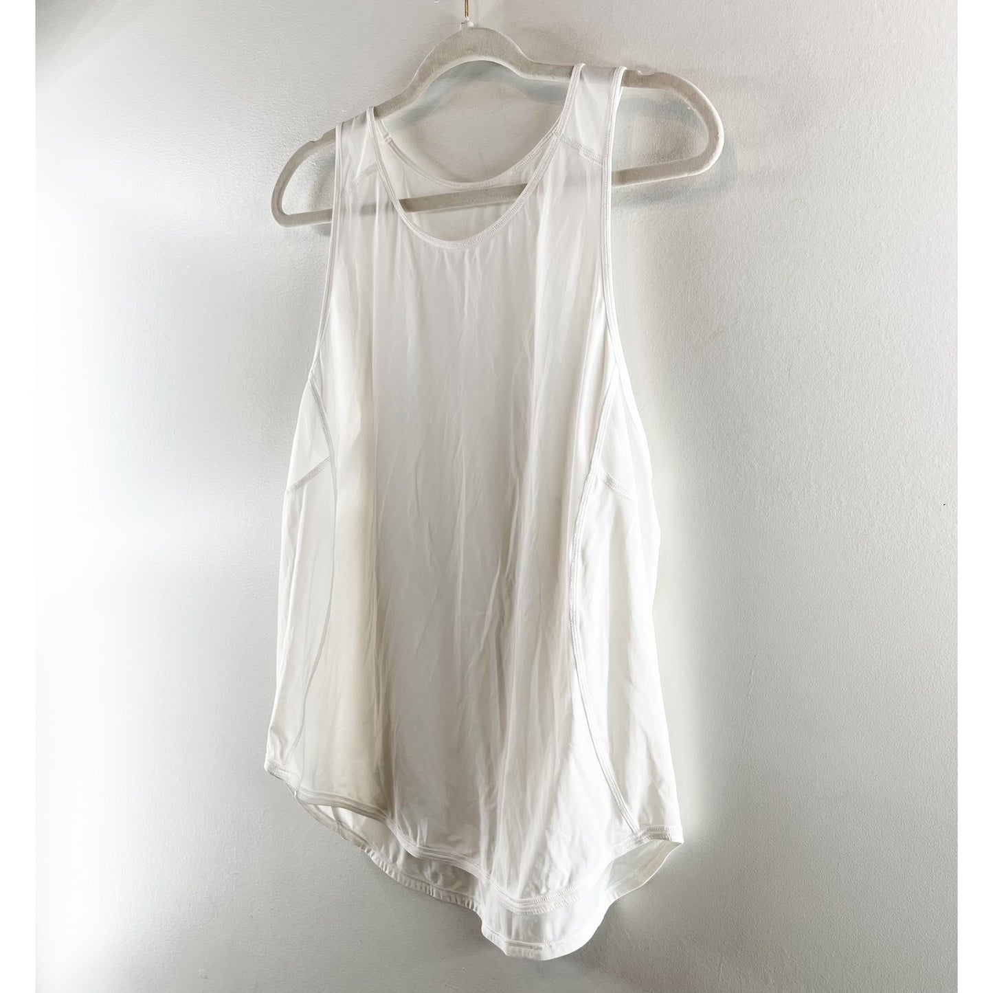 Lululemon Sculpt Flowy Relaxed Fit Mesh Muscle Tank Top White Medium