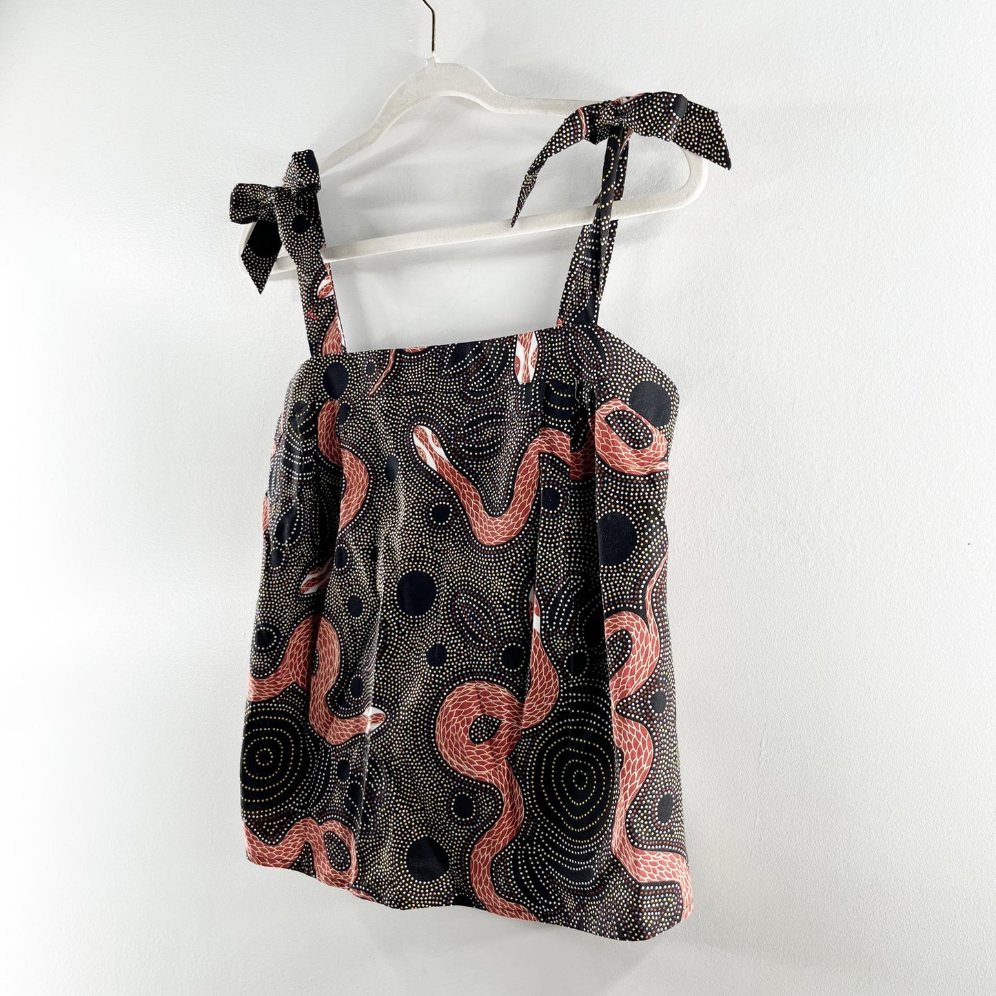 Corey Lynn Calter Anthropologie Macy Cotton Poplin Tank Top Black Pink XS