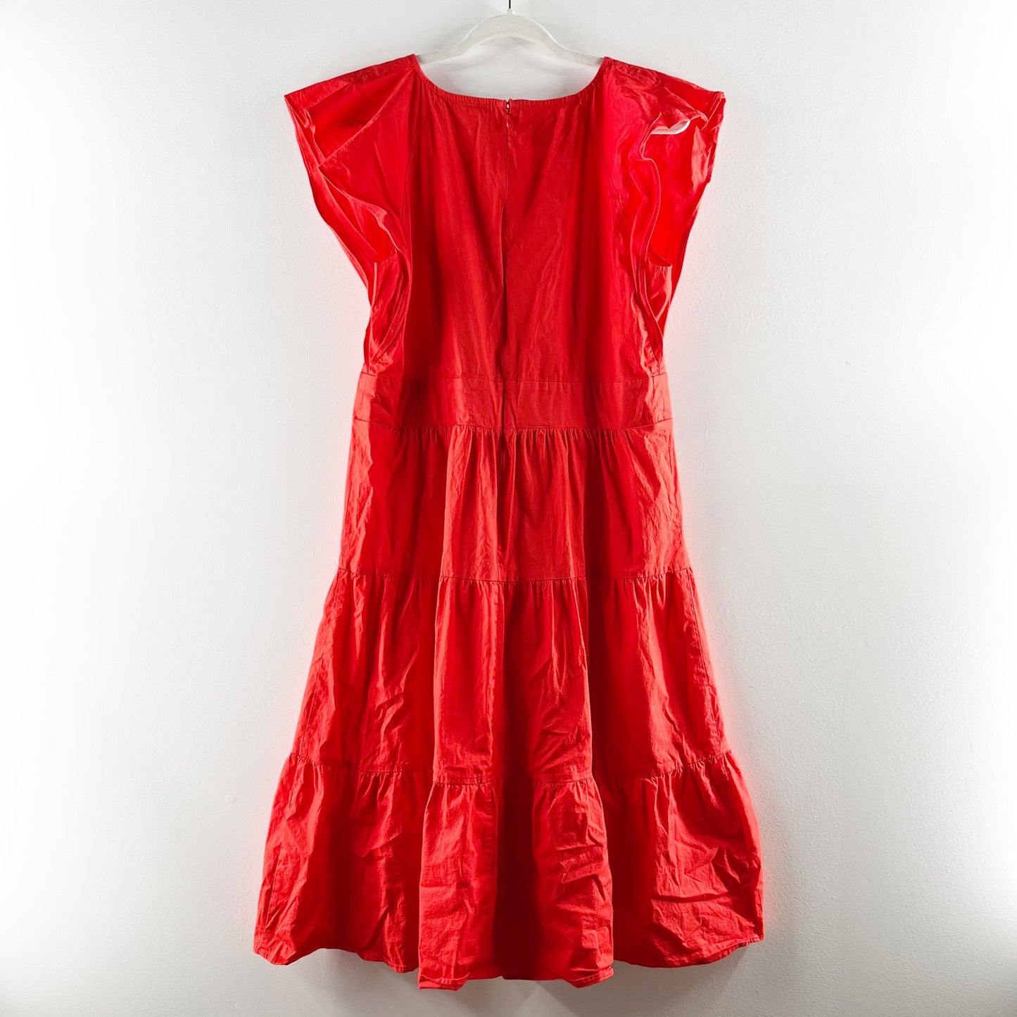 London Times V Neck Tiered Babydoll Mini Dress Red 16