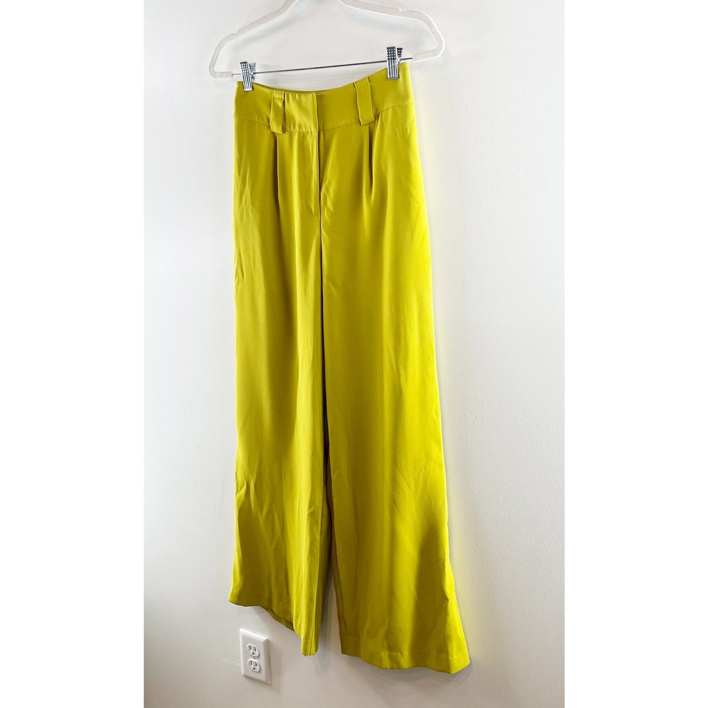 Lovers + Friends Topaz Wide Leg Trouser Pants Lime Green XS