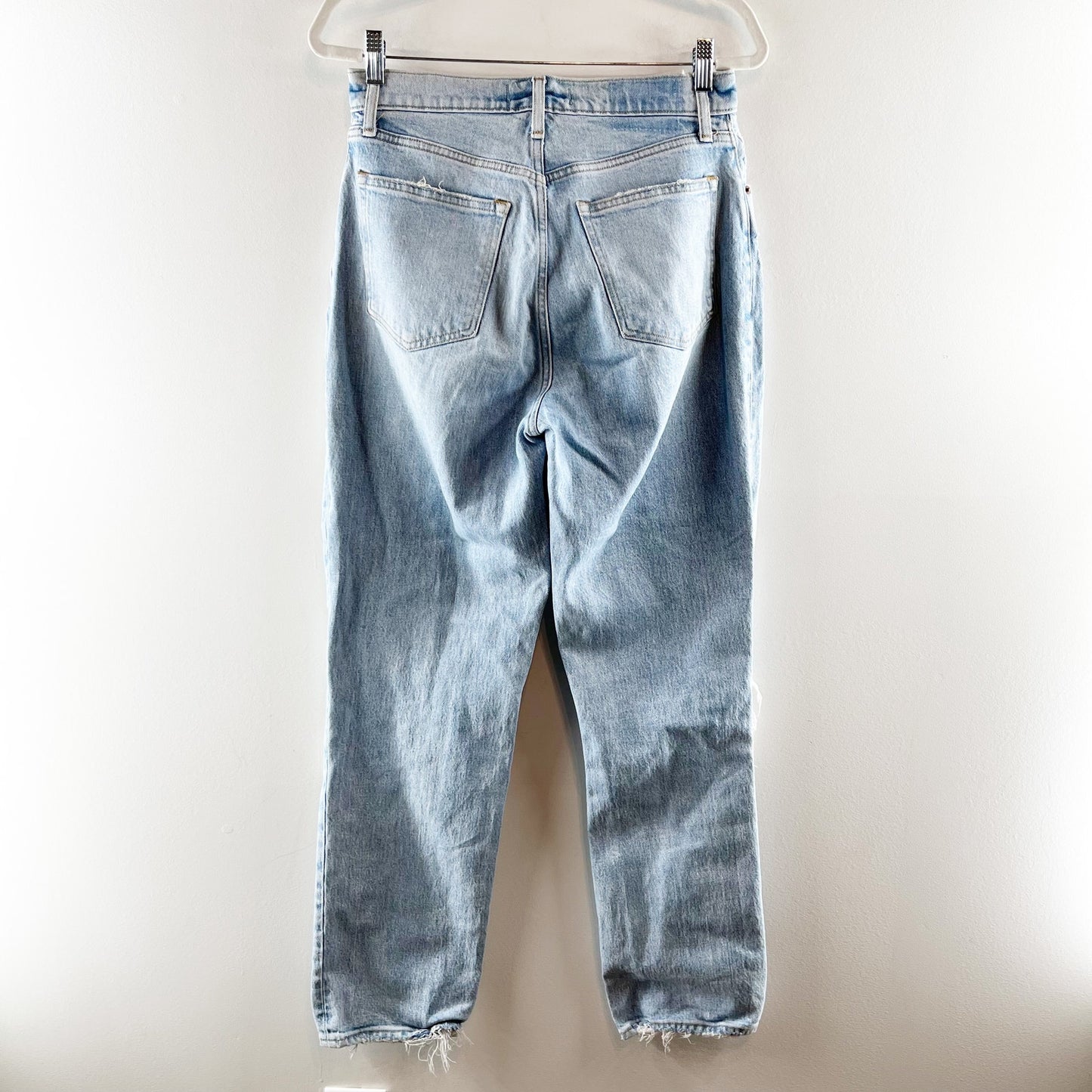 Abercrombie & Fitch 90s Straight Ultra Hi Rise Distressed Jeans Light Blue 29