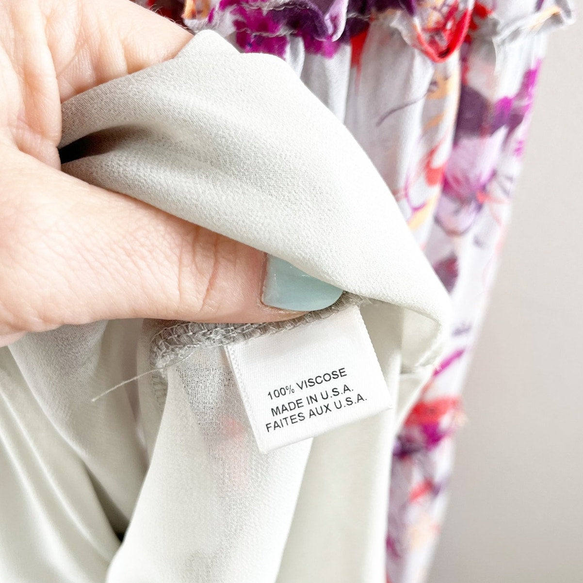 MISA Los Angeles Pamelina 3/4 Sleeve Ruffled Maxi Shirt Dress Lilac Floral XS