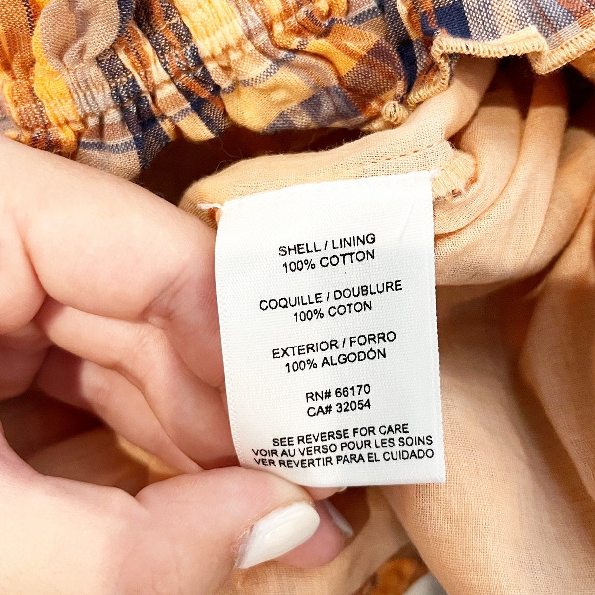Verb Anthropologie Square Neck Ruffle Plaid Crop Tank Top Orange Blue Medium