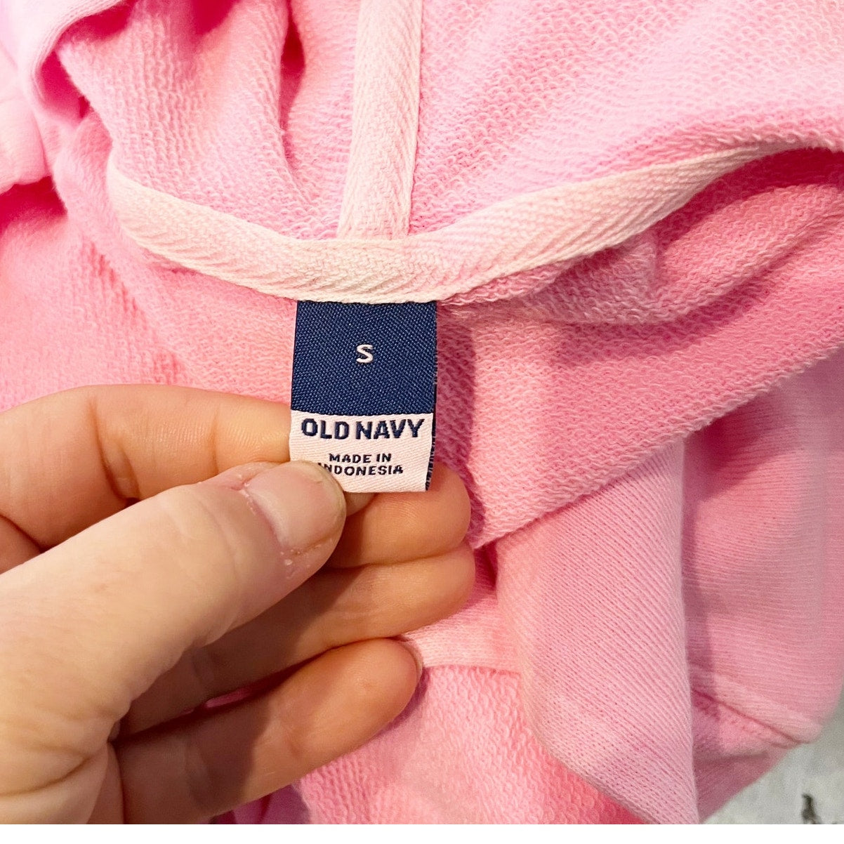Old Navy Oversized French Terry Hooded Sweatshirt Neon Pink Small