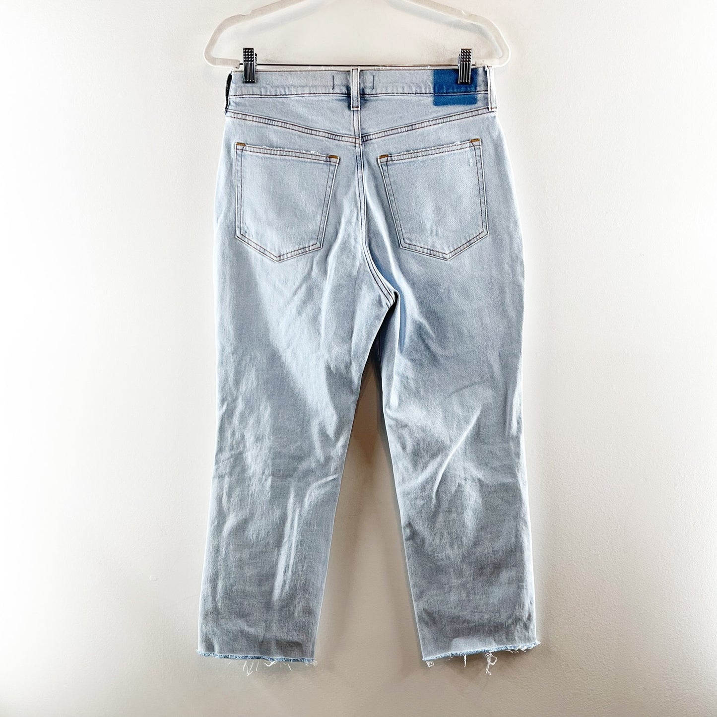 Abercrombie Ankle Straight Leg Ultra High Rise Jeans Light Wash Blue 8 Petite