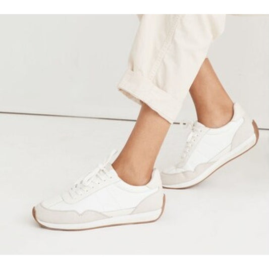 Madewell League Trainer Sneakers in Washed Nubuck Cream 7.5