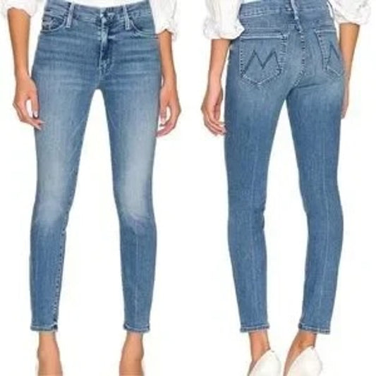 Mother The Mid Rise Looker Ankle Skinny Jeans Blue We The Animals