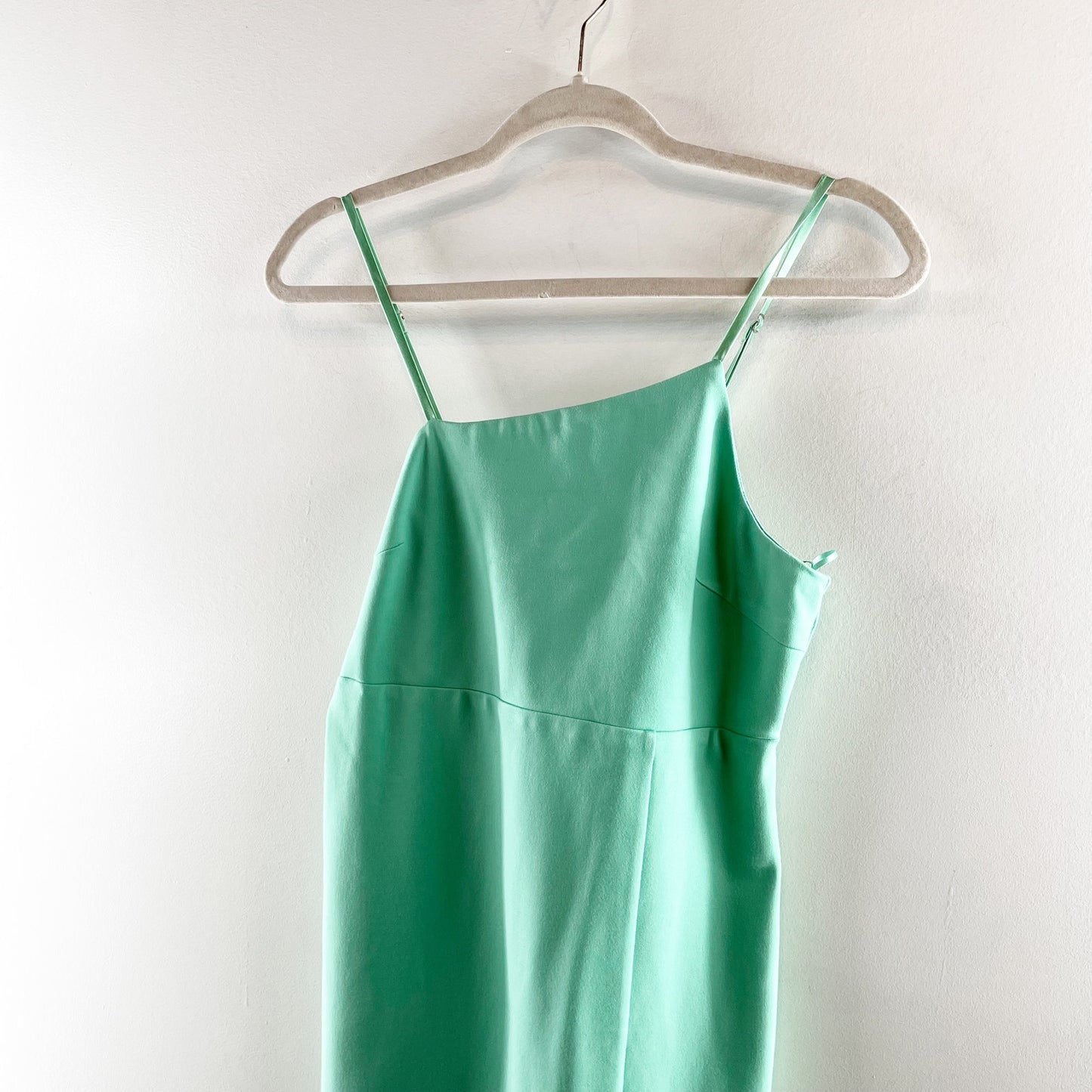 Petal & Pup Zahra Midi Slip Asymmetrical Neckline Dress Mint Green 6