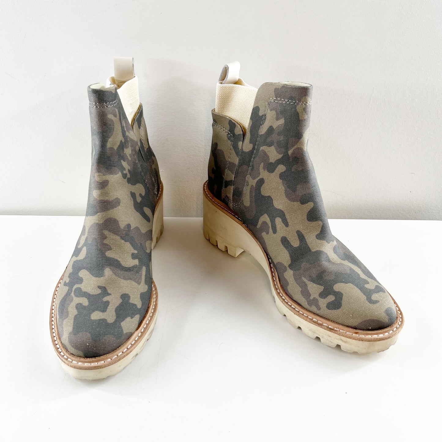 Dolce Vita Huey H20 Ankle Chelsea Camo Boots Booties Green 8