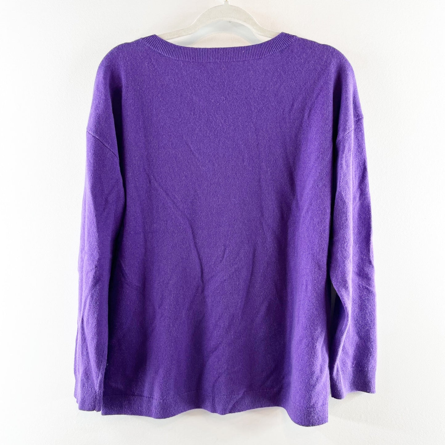 Talbots Long Sleeve V Neck Cashmere Pullover Sweater Purple XL Petite