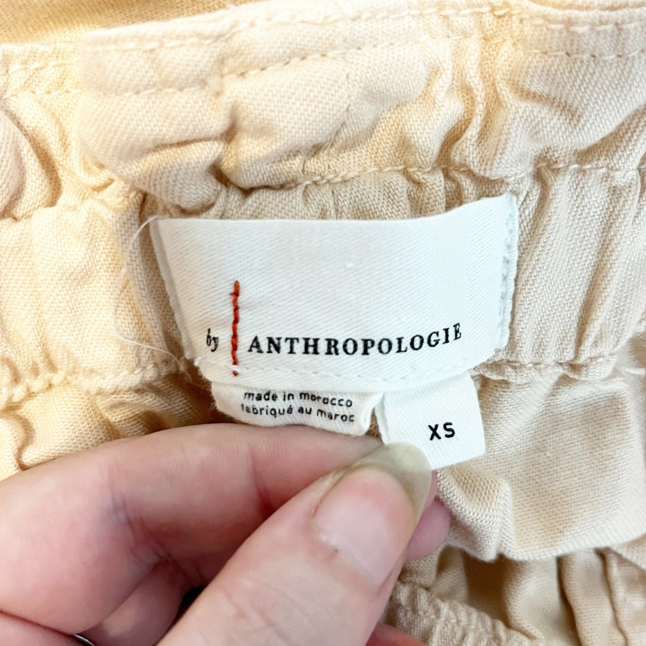 Anthropologie High Rise Paperbag Cropped Utility Pants Tan Khaki XS