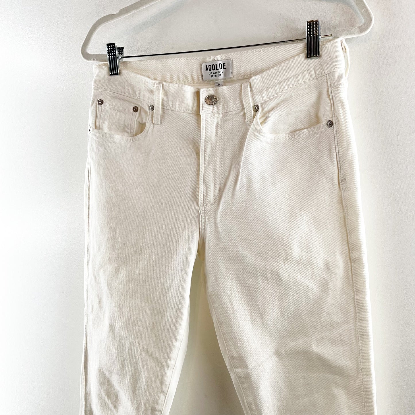 AGOLDE Sophie Crop High Rise Skinny Slim Jeans White 30 / 10