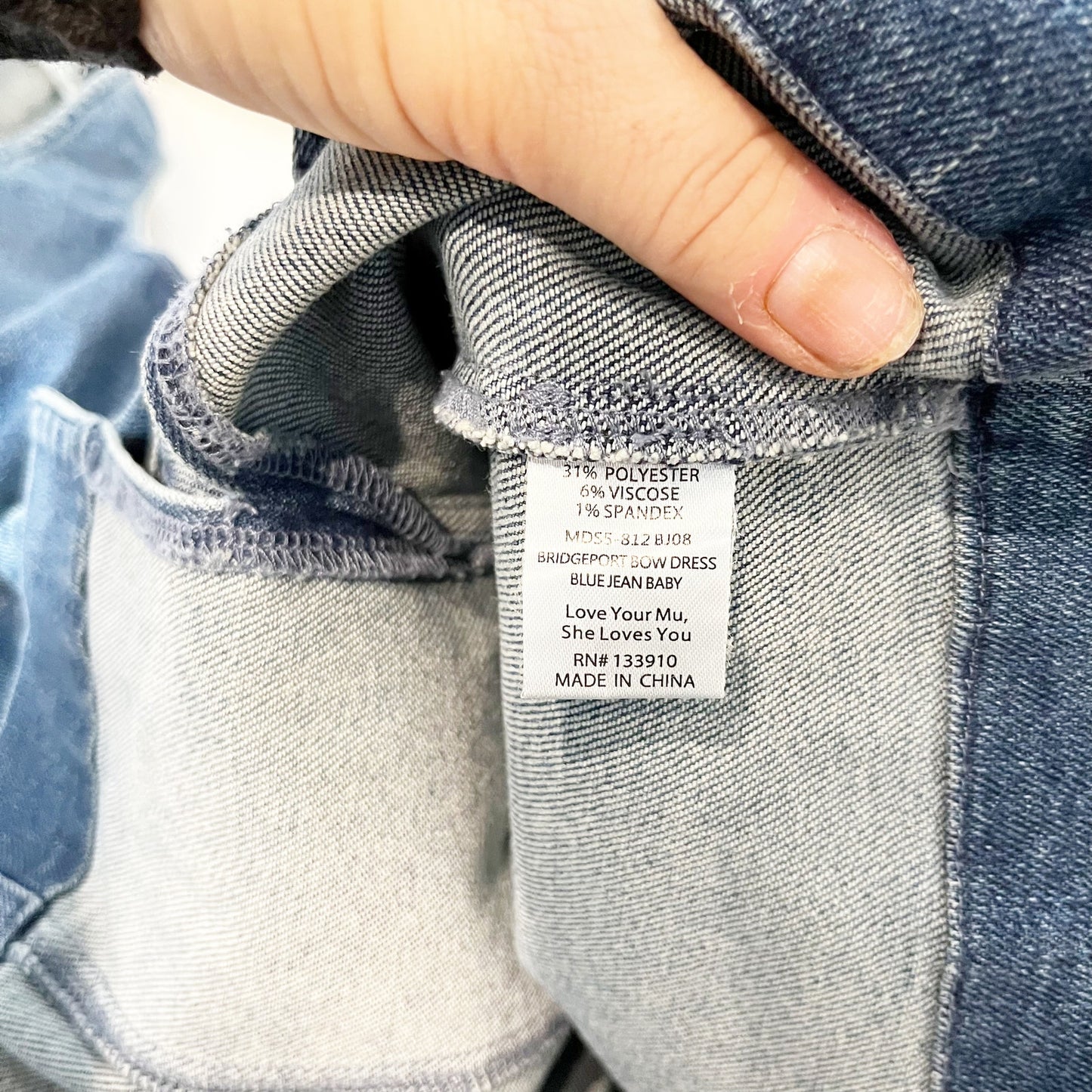 Show Me Your Mumu Bridgeport Bow Denim Mini Dress Blue Jean Baby Medium