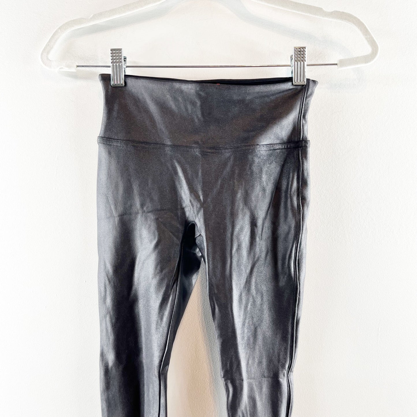 Spanx High Rise Compression Faux Leather Leggings Black XS