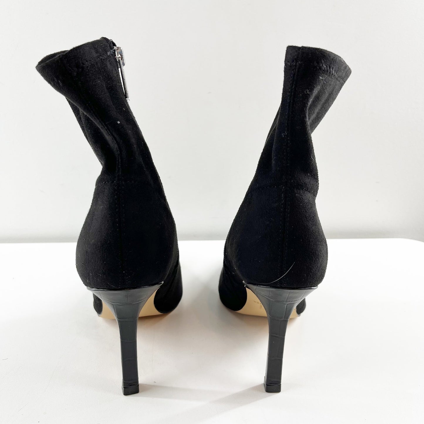 Marc Fisher Kellen Pointed Toe Suede Sock Ankle Boots Booties Black 7.5