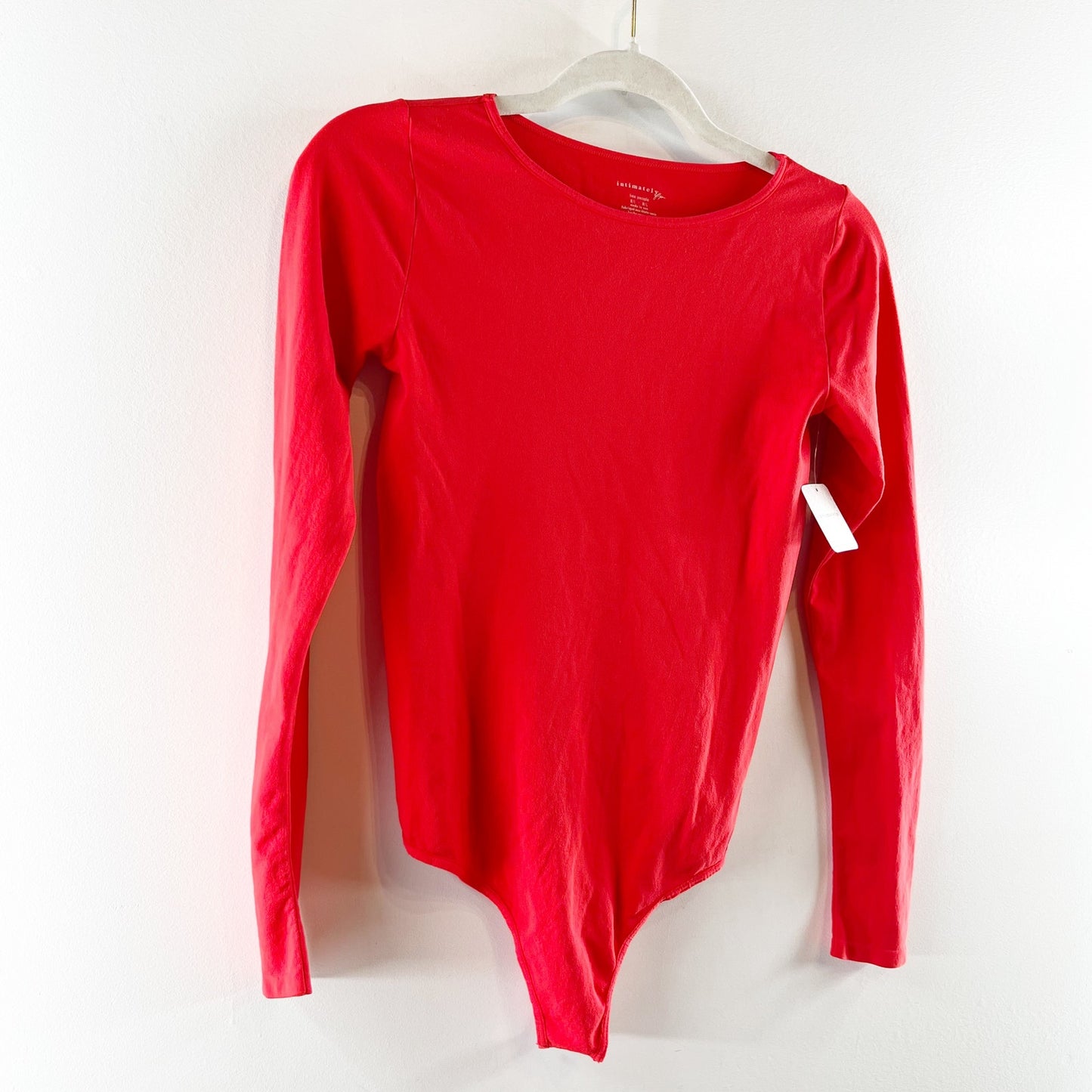 Intimately Free People Long Sleeve Seamless Crewneck Bodysuit Red Medium Large
