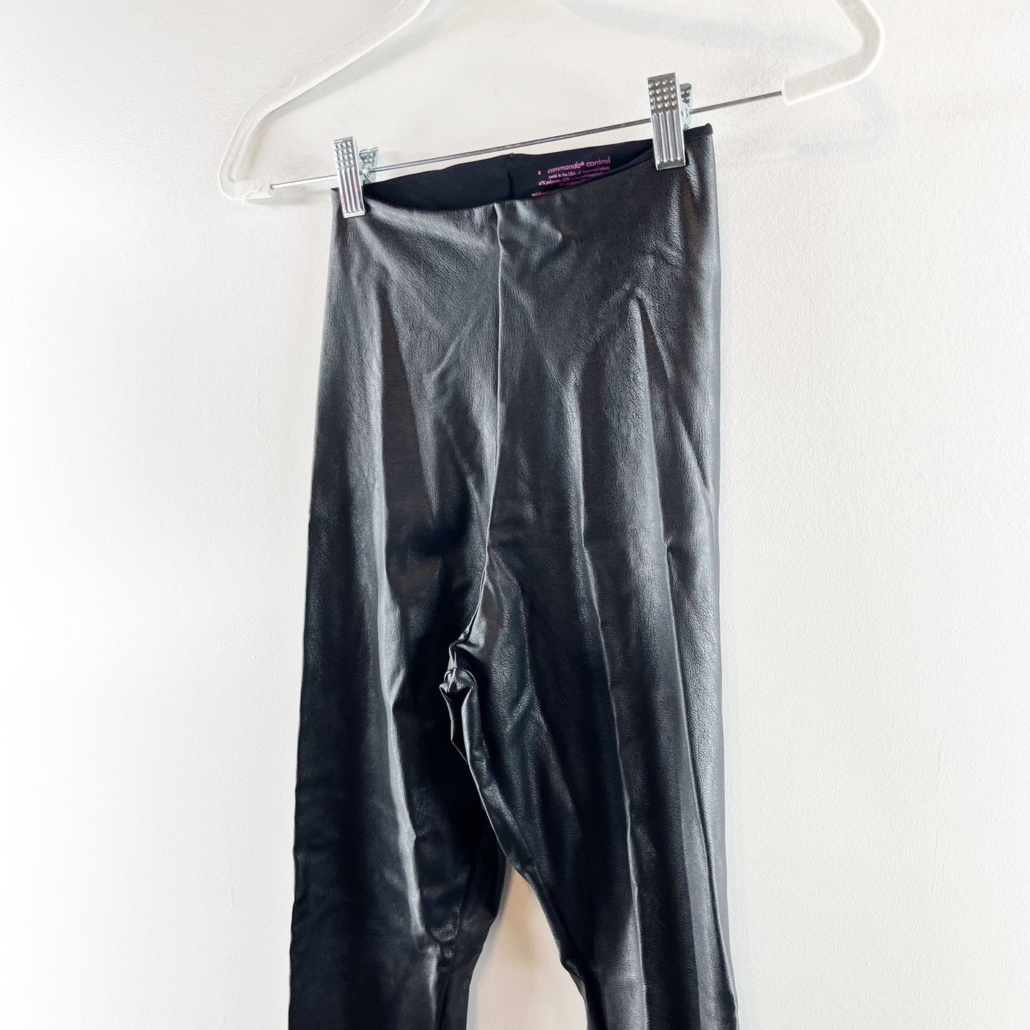 Commando High Rise Control Faux Leather Leggings Black Small