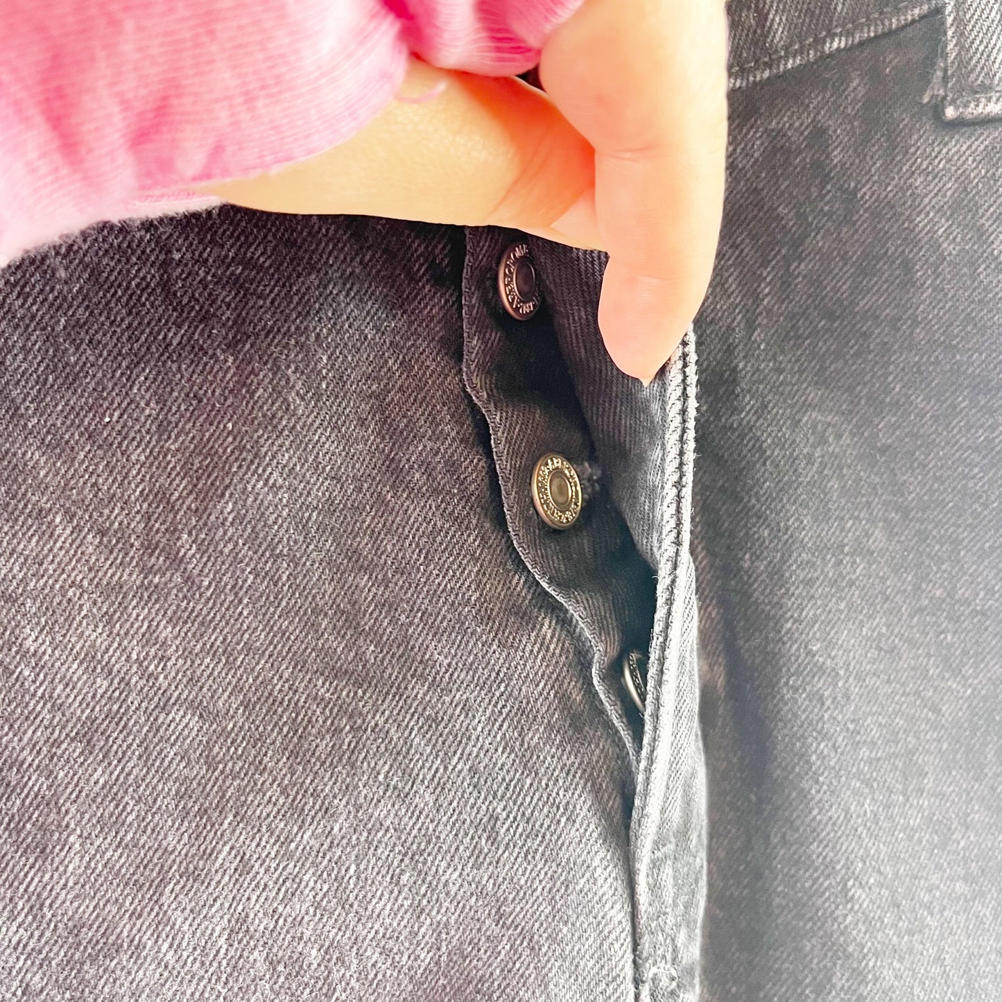 Abercrombie The Dad Curve Love Crossover Waist High Rise Jeans Black 25 Petite