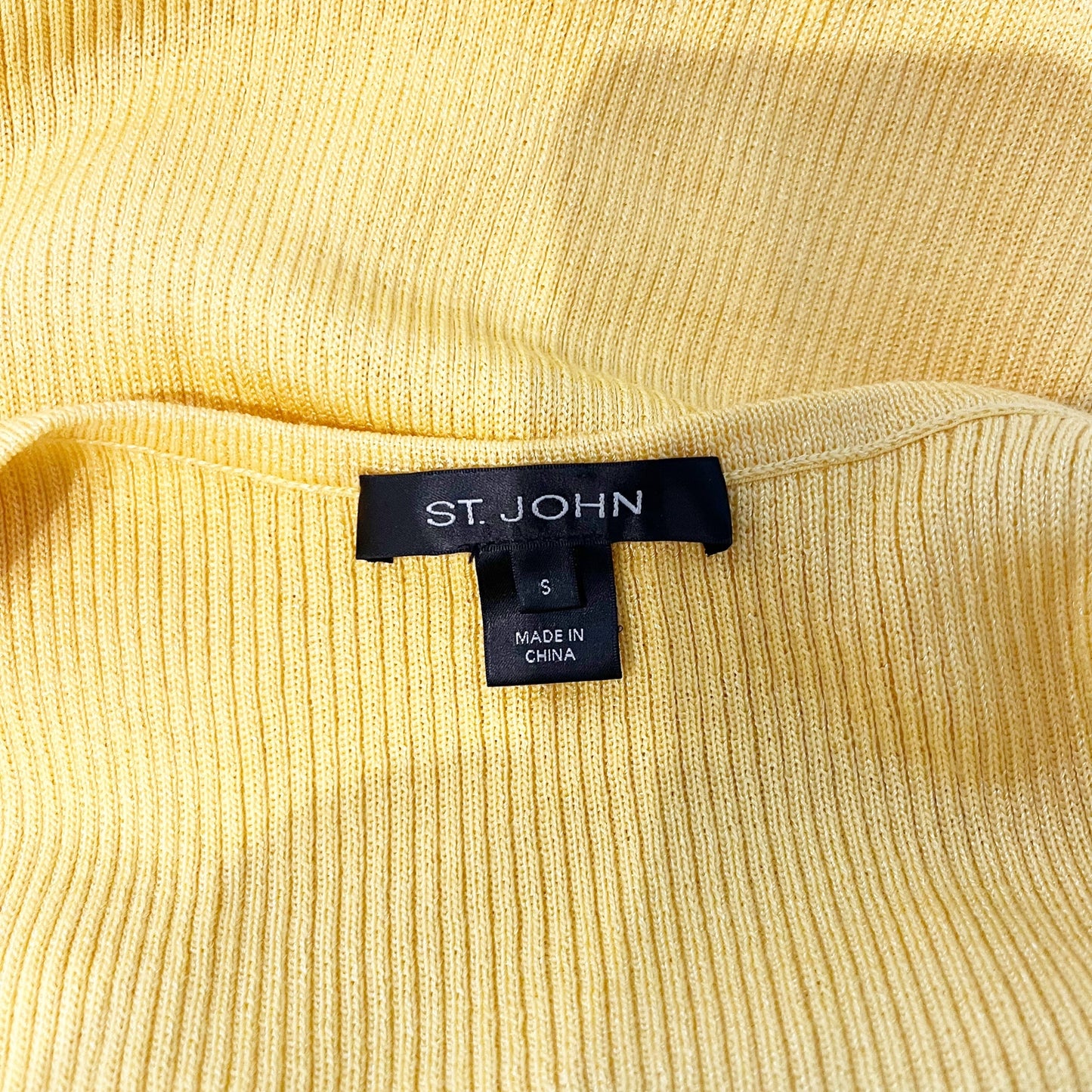 St. John Ribbed Scoopneck Sleeveless Tank Top Yellow Small