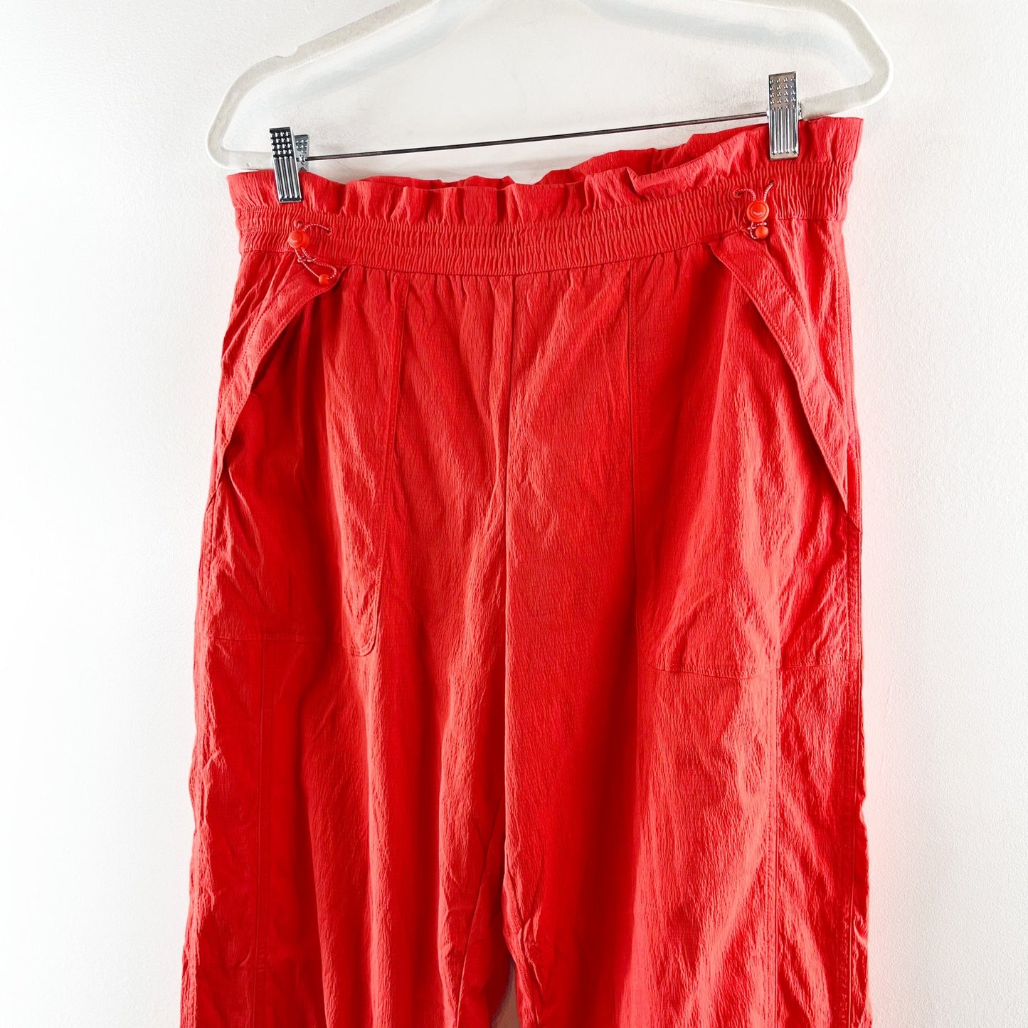 Athleta Trekkie High Rise Parachute Wide Leg Pants Red 12