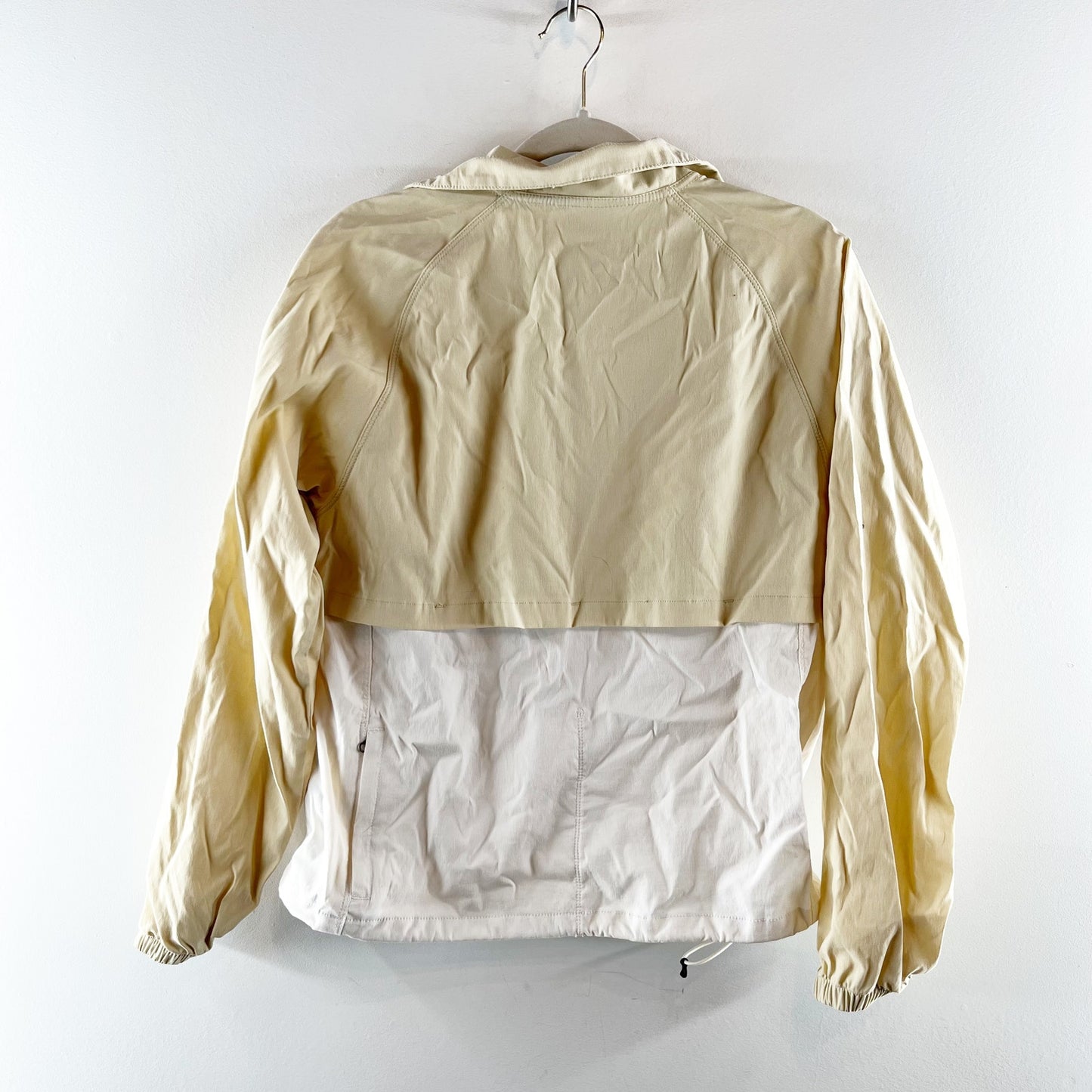 The North Face Anorak Windbreaker Pullover Jacket Tan Beige White Small