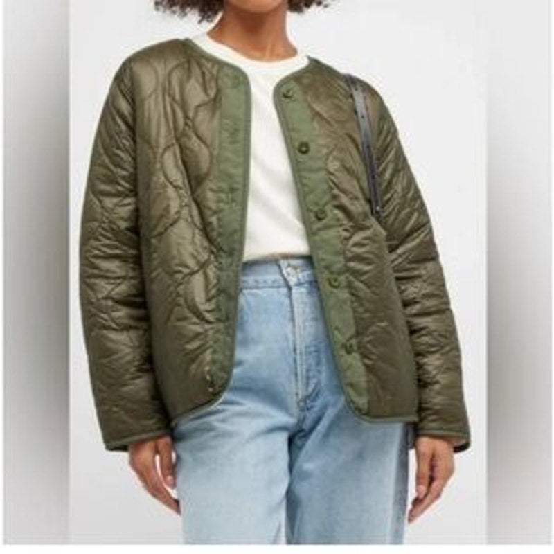 Velvet Graham and Spencer Quilted Marissa Reversible Sherpa Jacket Green Small
